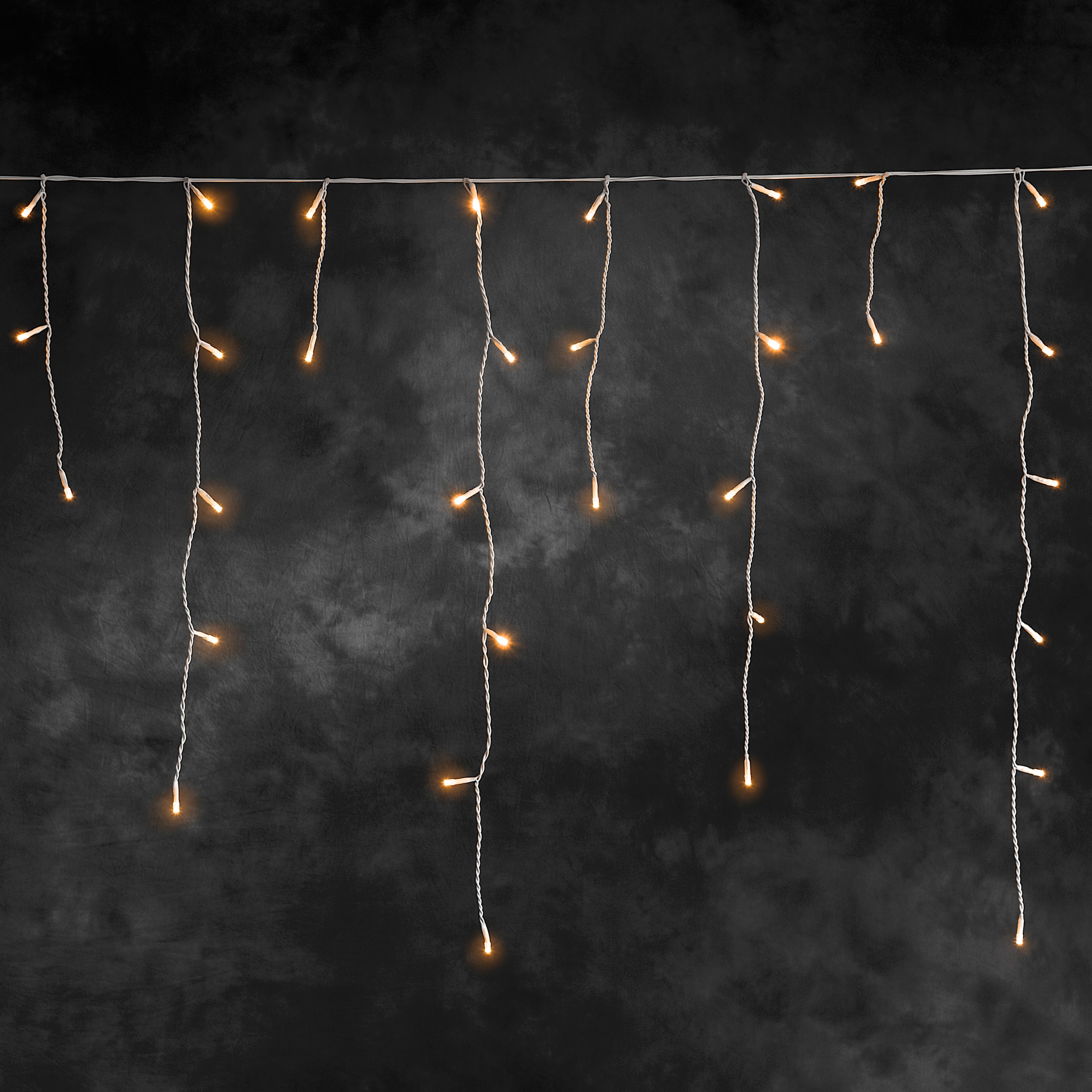 KONSTSMIDE LED-Lichtervorhang »Weihnachtsdeko aussen«, 200 St.-flammig, LED Eisregen Lichtervorhang, 200 bernsteinfarbene Dioden
