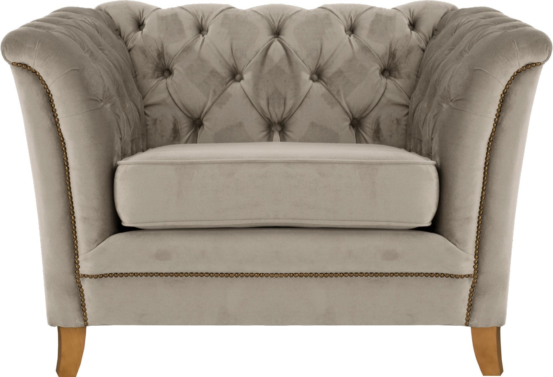 Home affaire Sessel »Newport modernes Chesterfield«, mit Knopfheftung im Rücken, Keder und feinen Armlehnen