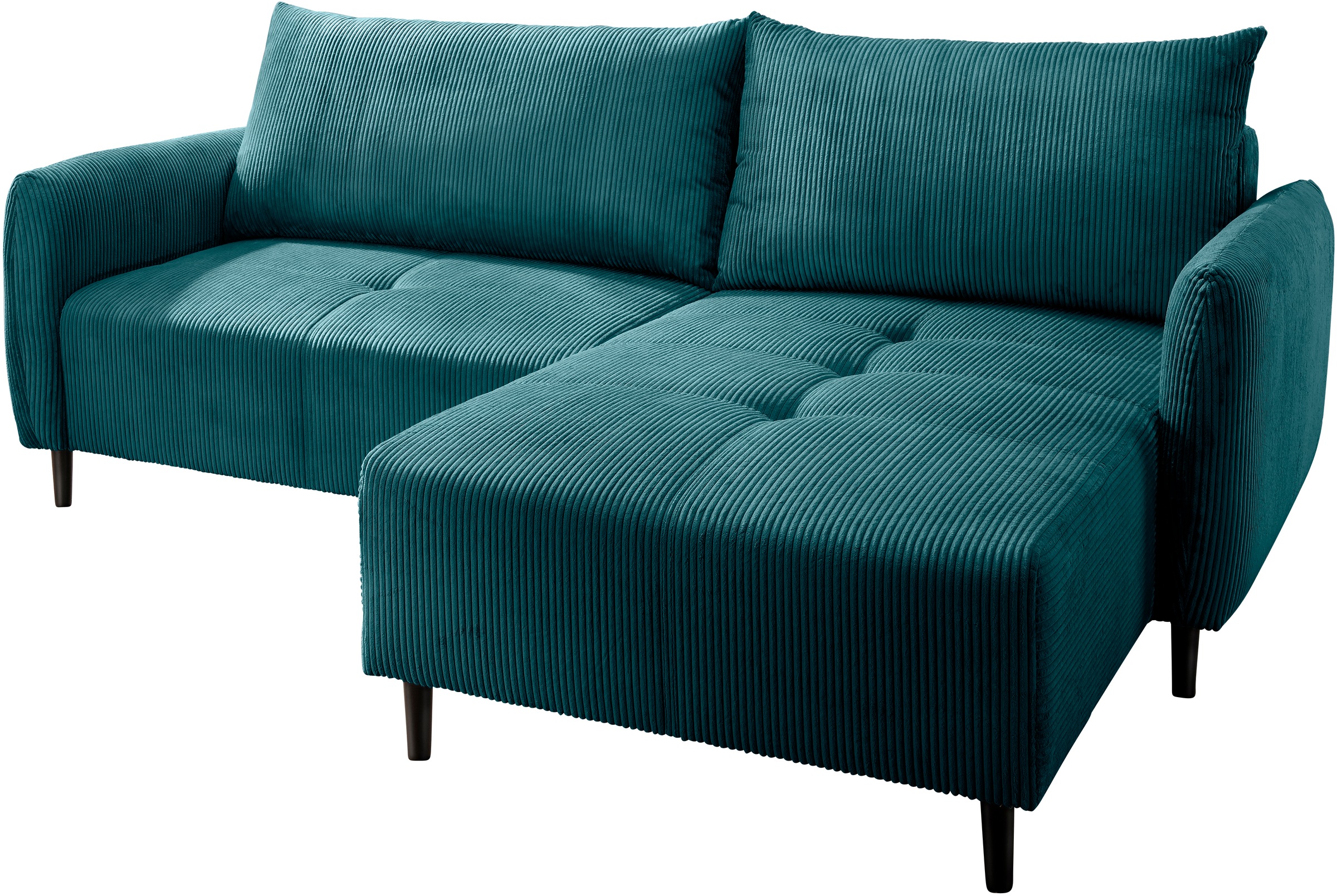 INOSIGN Ecksofa »Mara, L-Form, aktueller Cord Bezug und tolle Farben, schmale Armlehnen«, whlw. mit Bettfunktion,Recamiere links/rechts montierbar, Breite 238cm