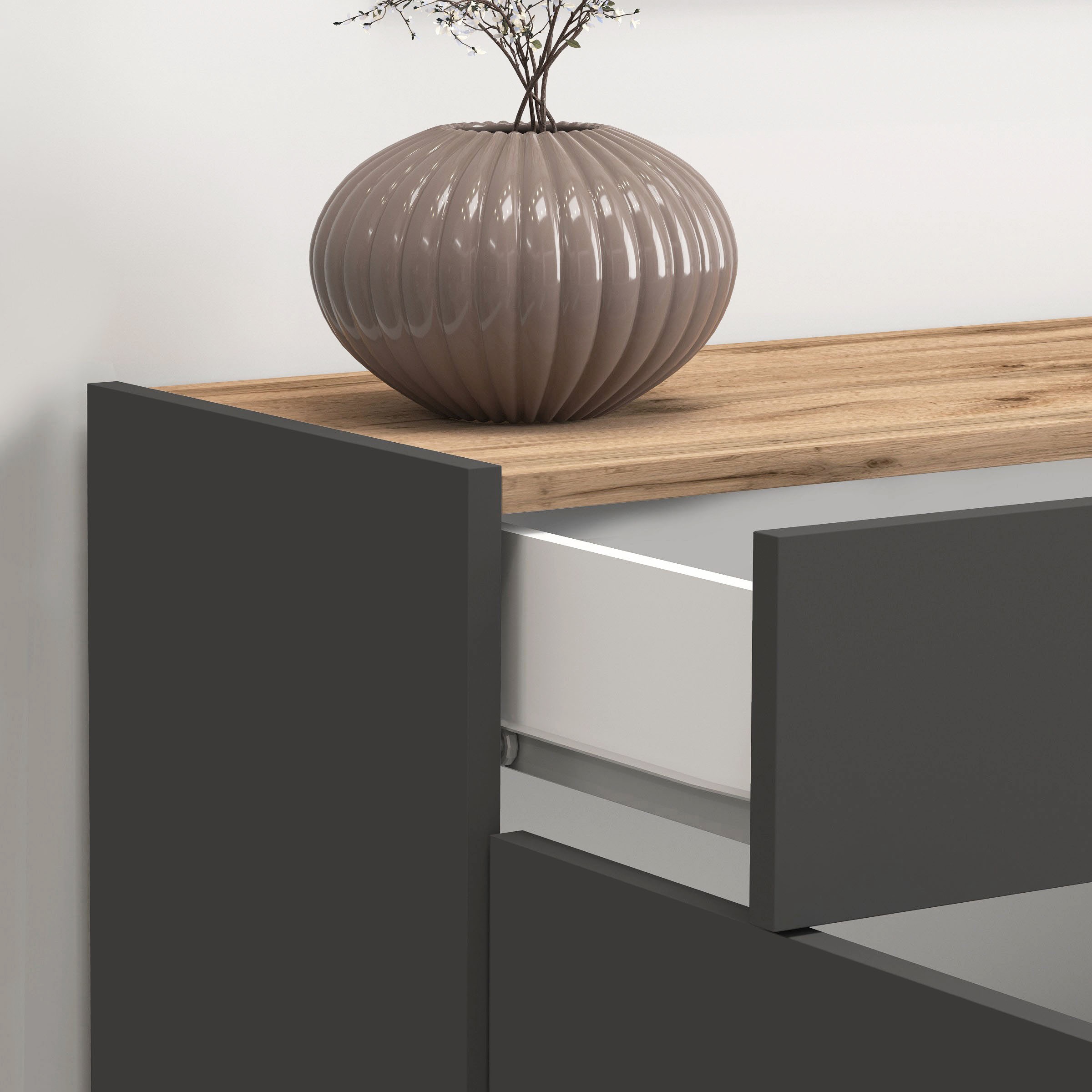 INOSIGN Sideboard »Garda, Kommode, Schrank, Kredenz«, 2 Türen, 1 Schublade,grifflos Breite 80,9 cm