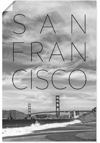 Artland Wandbild »Golden Gate Bridge & Baker Beach«, San Francisco, (1 St.), in vielen... kaufen