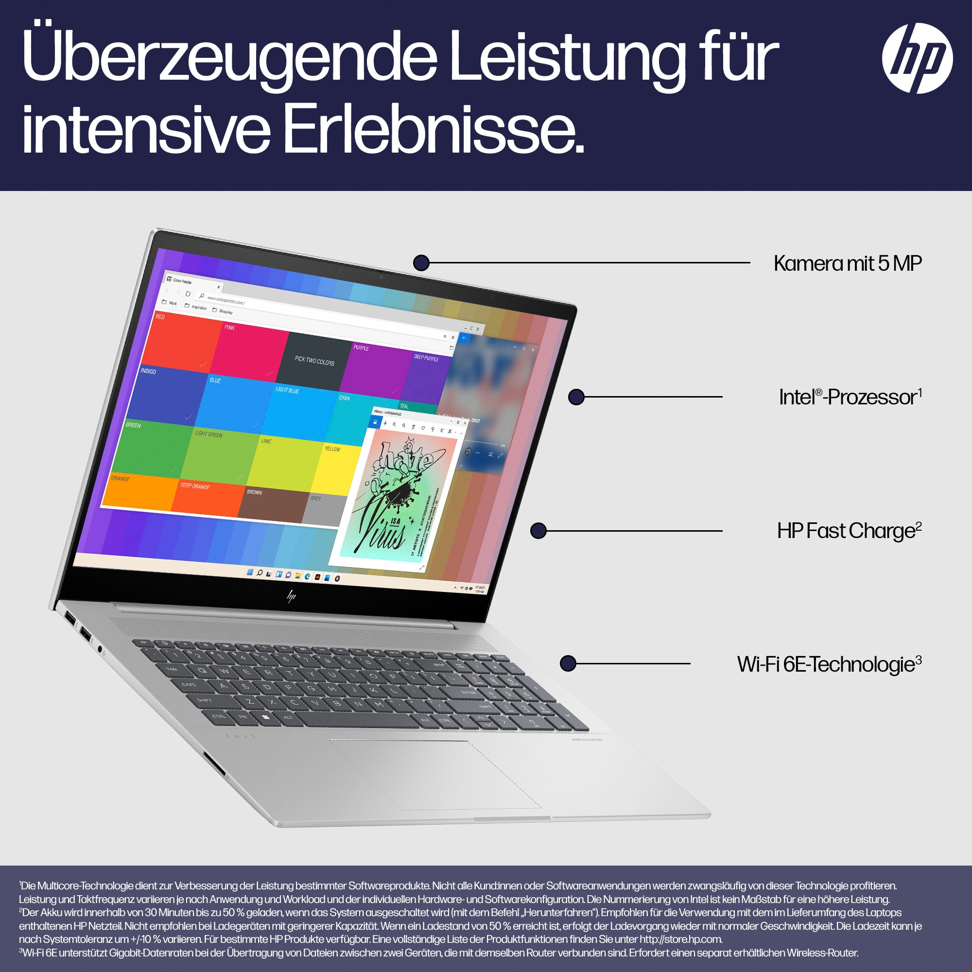 HP Notebook »Envy Zoll, Intel, / Xe Iris Graphics, 43,9 17-cw0074ng«, i7, Rechnung bestellen auf GB cm, 1000 17,3 SSD Core