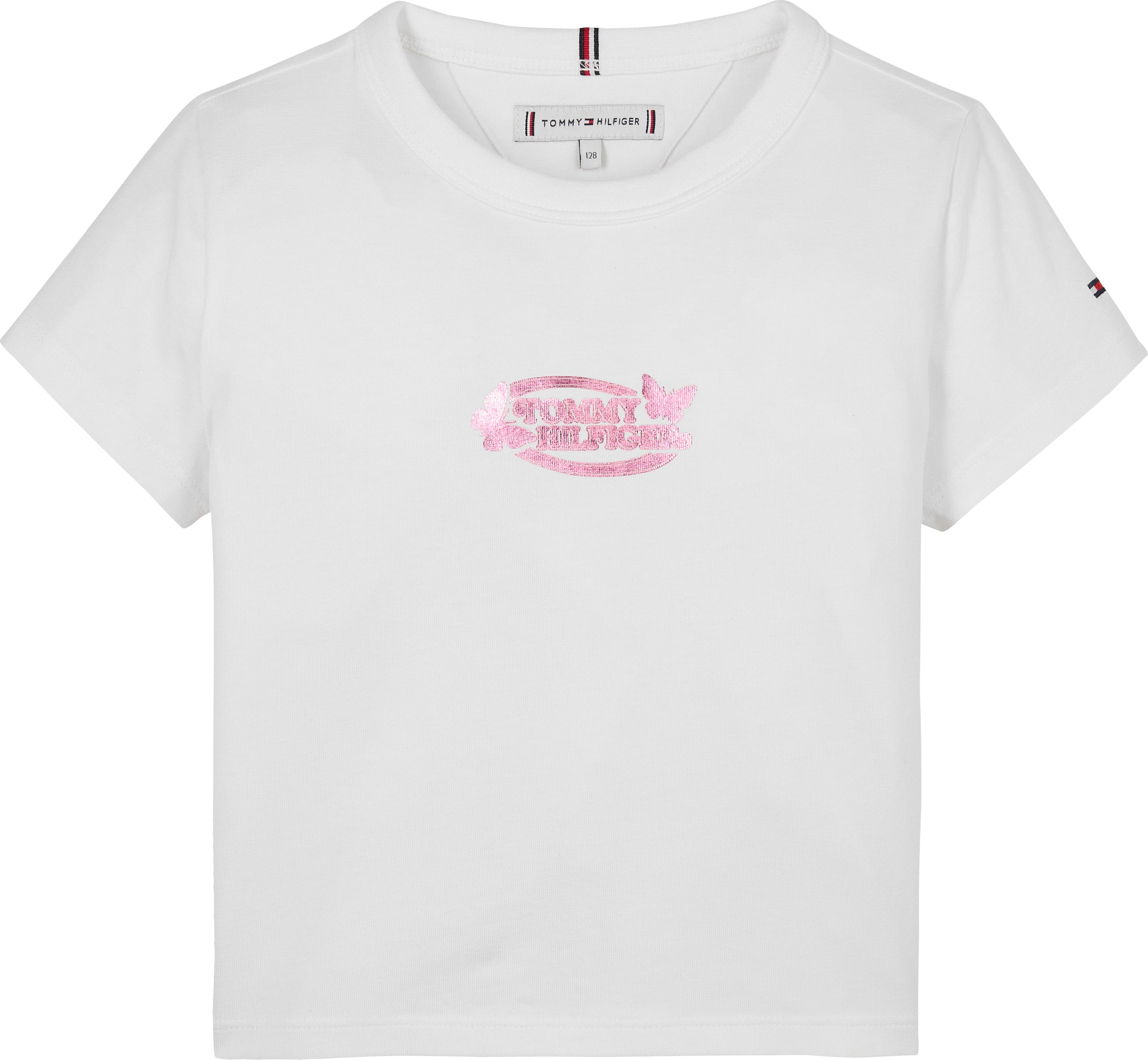 Tommy Hilfiger T-Shirt »BUTTERFLY GRAPHIC TEE SS«, für Kinder bis 16 Jahre, mit glänzendem Druck