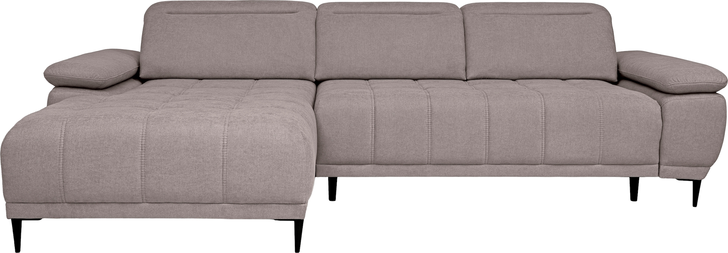 WERK2 Ecksofa »Focus-S, inkl. elektr. Sitzvorzug, manuelle Kopfteilverstellung« elektr. Sitztiefenverstellung, flexible Kopfstützen, 12cm Füße, L-Form