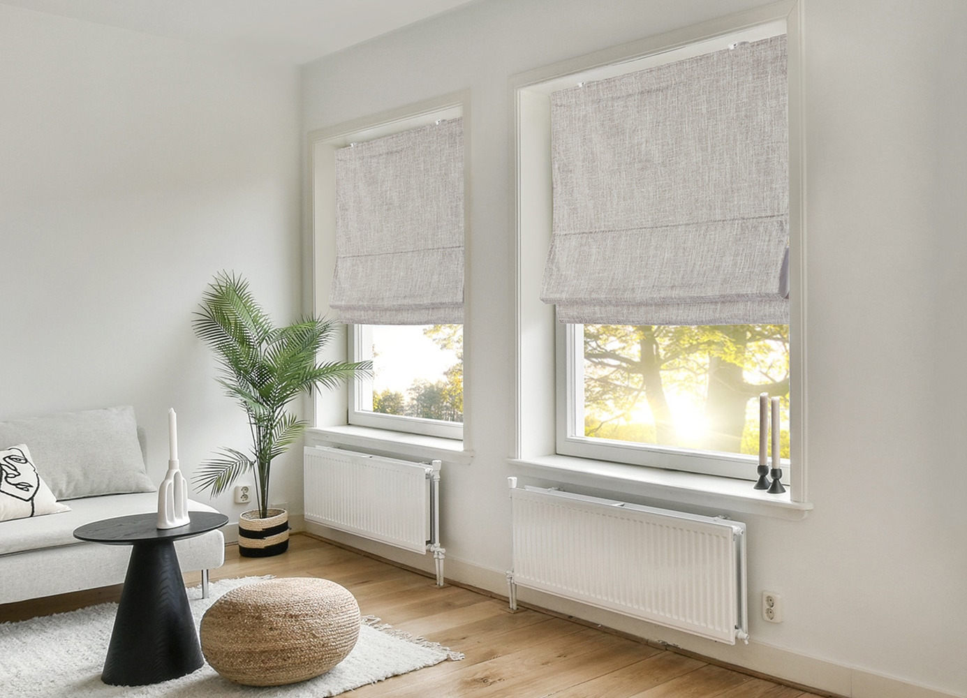 OTTO home Rollo »RIOLA« Lichtschutz Blendschutz | Sichtschutz | Verdunkelung ohne Bohren freihängend Faltrollo in trendiger Leinenoptik, Lichtschutz, NEUHEIT!