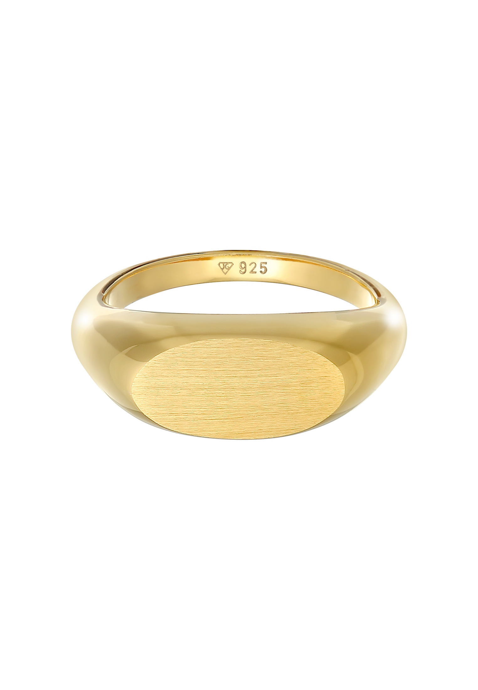 Elli Fingerring »Siegelring Oval Glanz Geo Basic Trend 925 Silber«