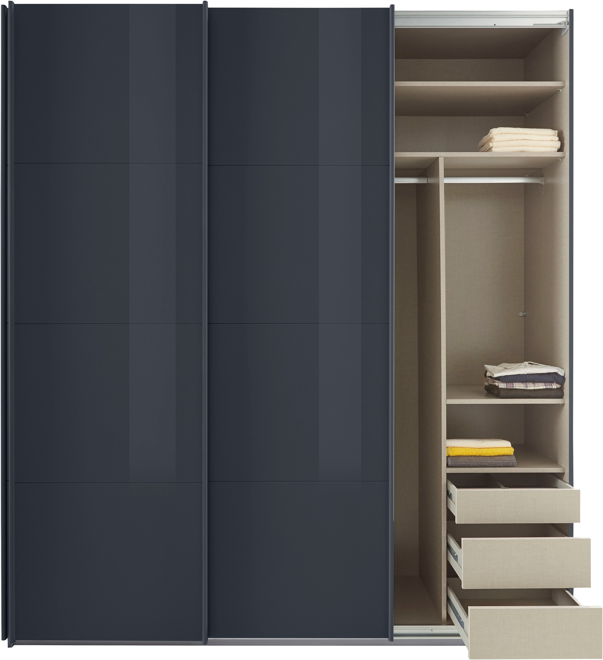rauch Schwebetürenschrank »Kleiderschrank Schrank Garderobe TOPSELLER OTELI inkl. Inneneinteilung«, mit 3 Innenschubladen sowie zusätzlichen Einlegeböden MADE IN GERMANY