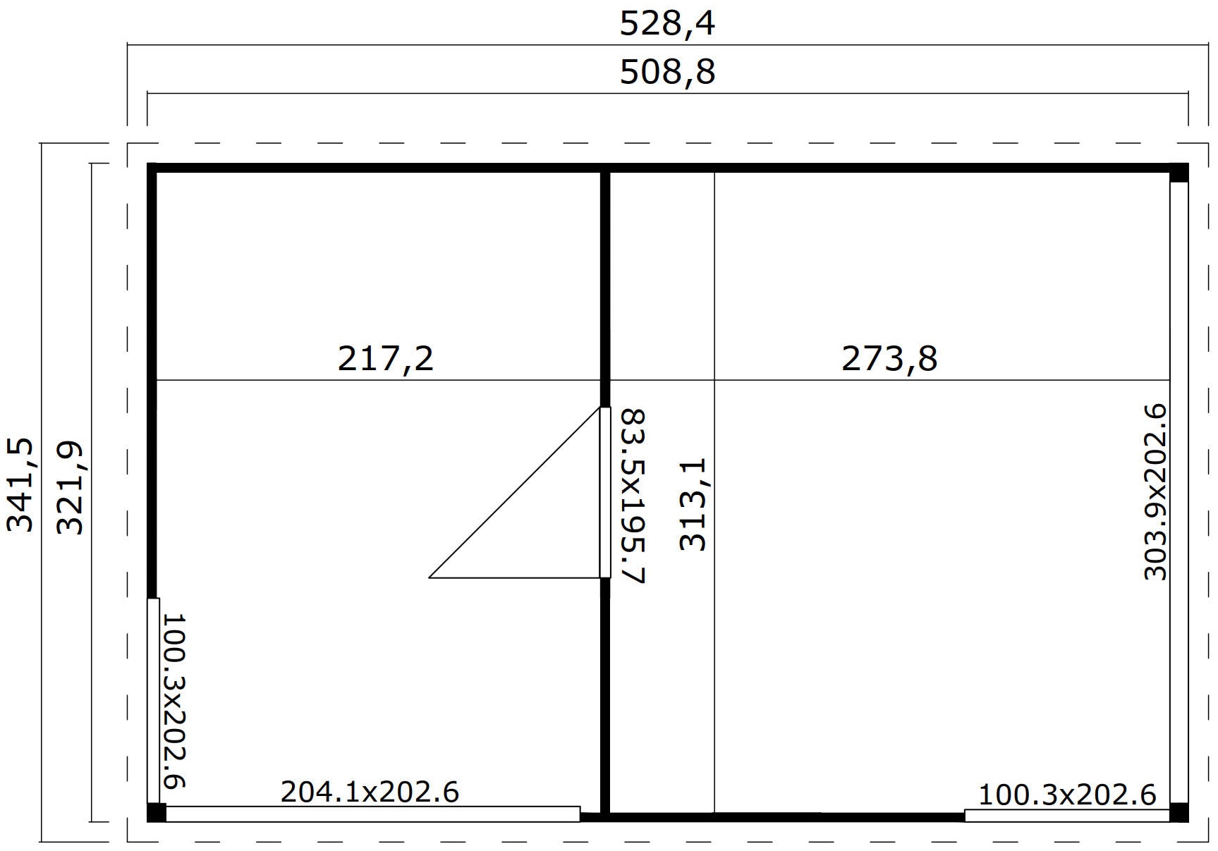 LASITA MAJA Gartenhaus »DOMEO 3 CARBONGRAU/ANTHRAZIT«, (Set), 2-Raum, Fundamentmass 5088 x 3219, Carbongrau
