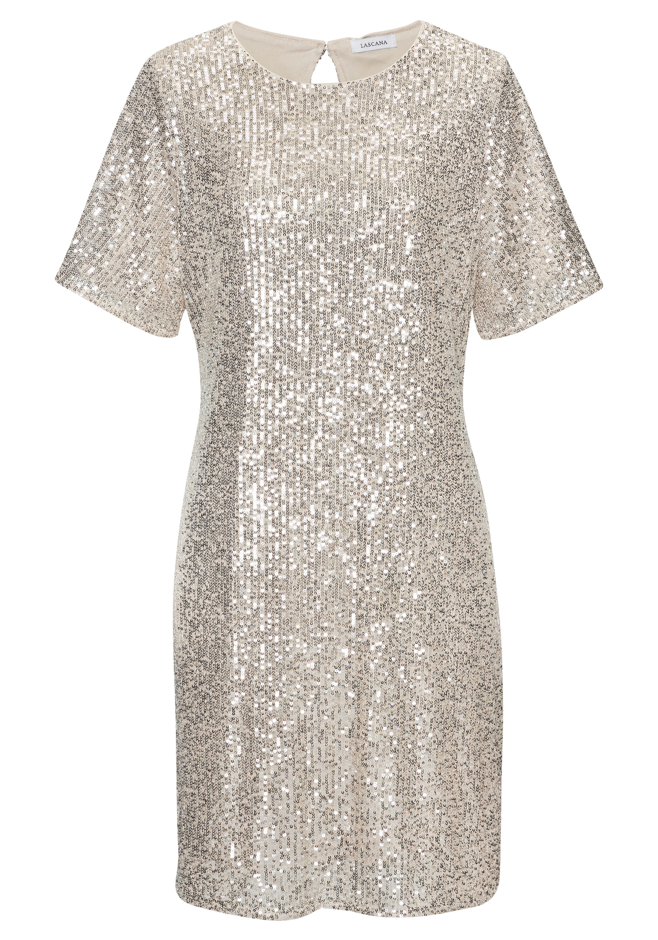 LASCANA Paillettenkleid, festlich, Glitzerkleid mit kurzen Ärmeln