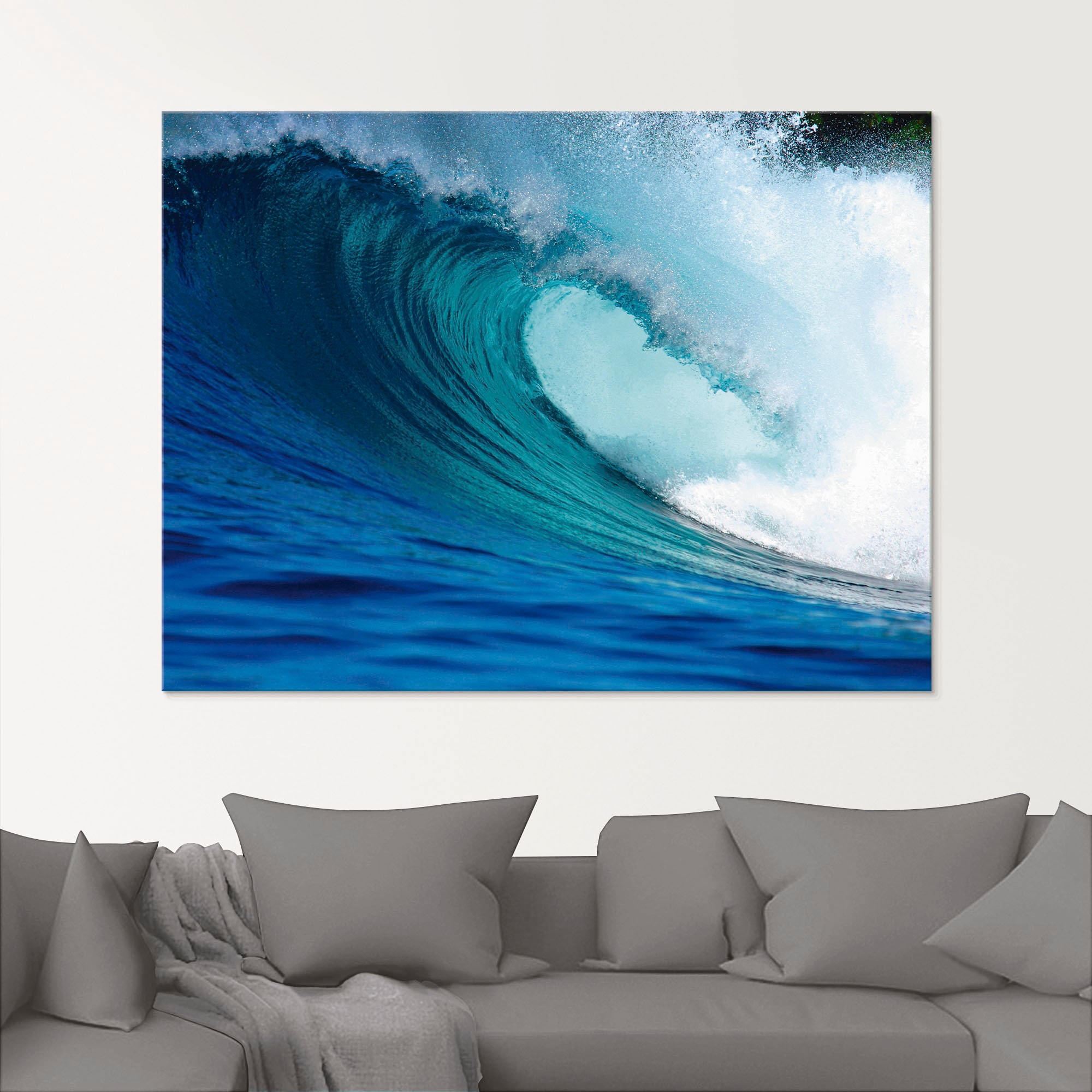 Artland Glasbild "Blaue Surfwelle", Küste, (1 St.), in verschiedenen Größen günstig online kaufen