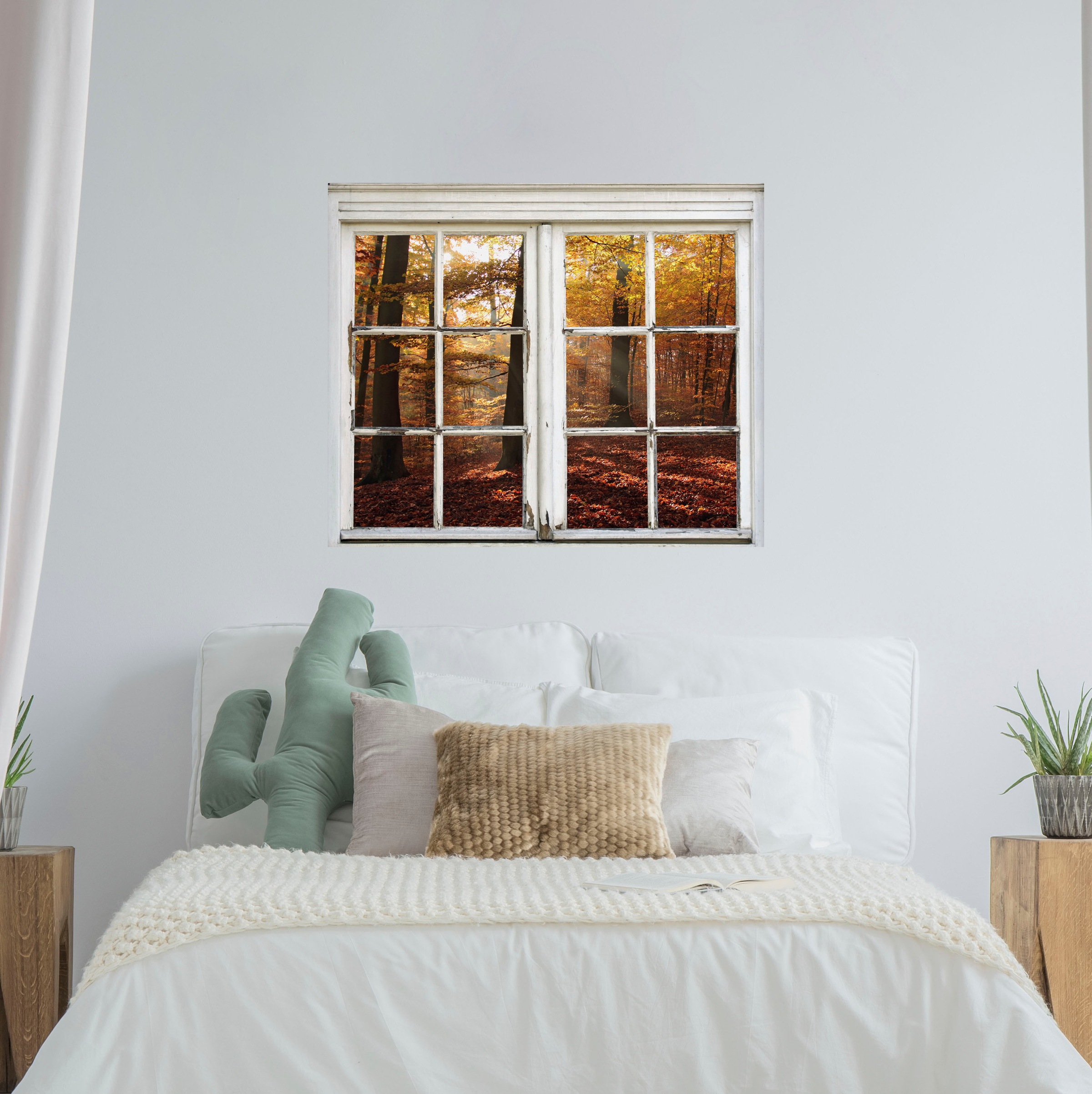 queence Wandsticker »Wald« Wandsticker, Wandbild, selbstklebend, 3D, Fenste günstig online kaufen