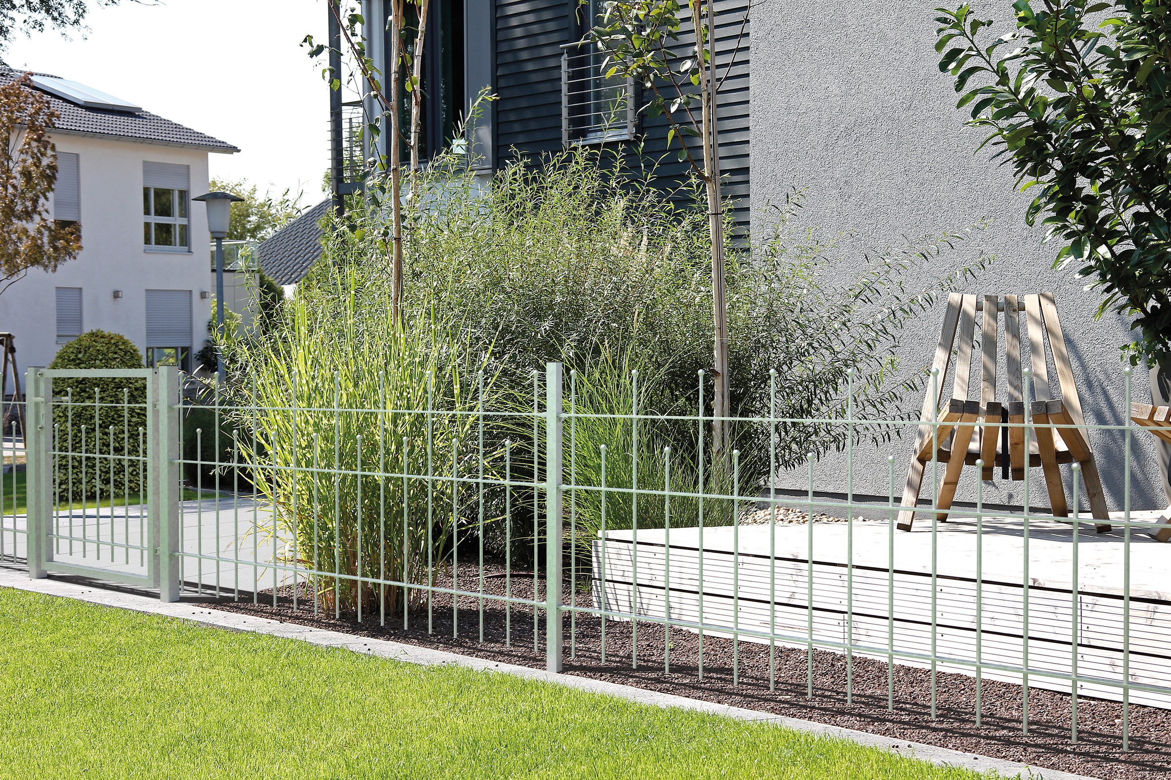 Alberts Metallzaun »Anbauset Madrid«, Höhe: 49,5, 73,5 und 98,5 cm, Breite: 200 cm, zum Aufschrauben
