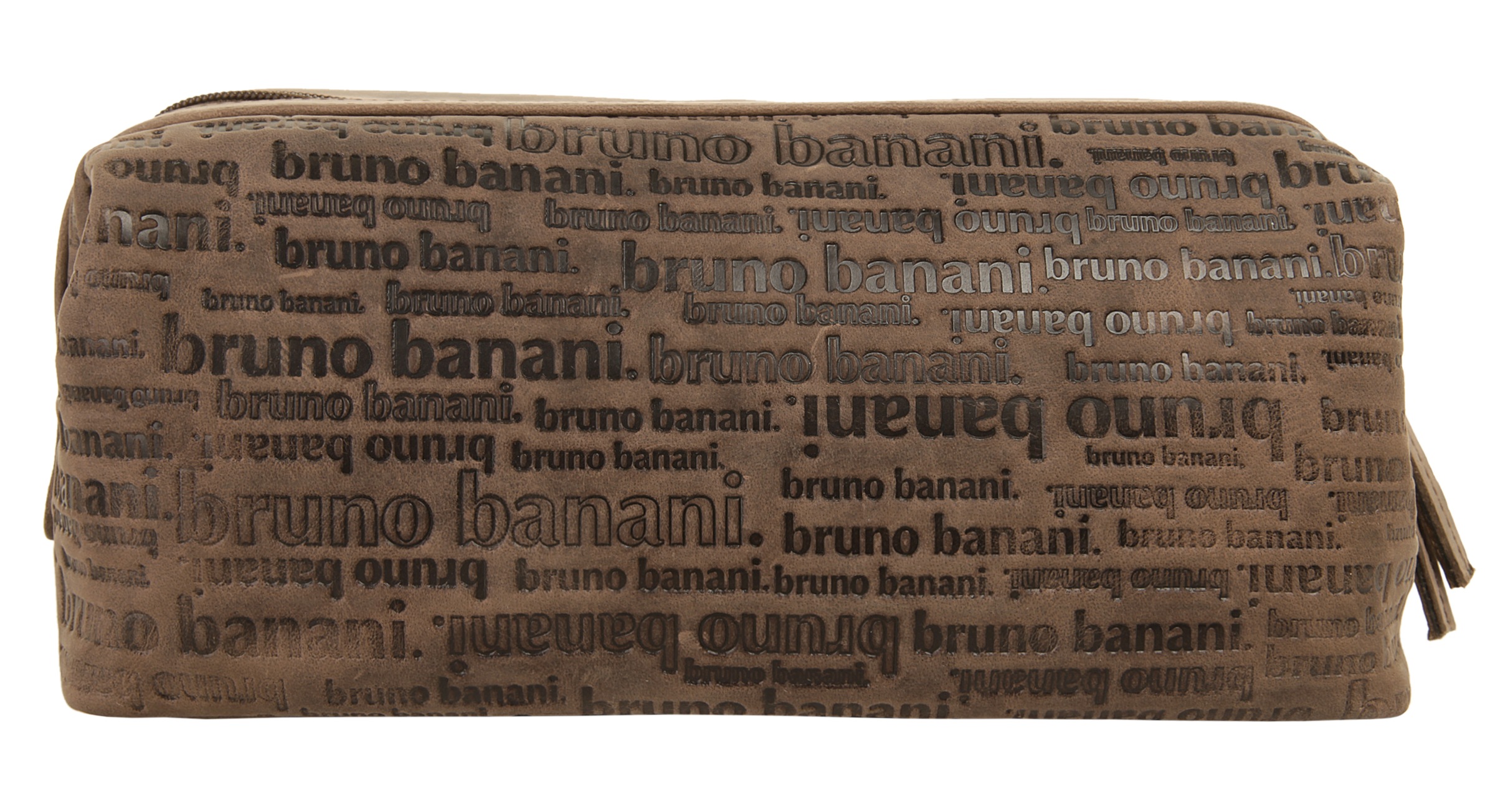 BRUNO BANANI Kulturbeutel »ALL OVER« echt Leder braun