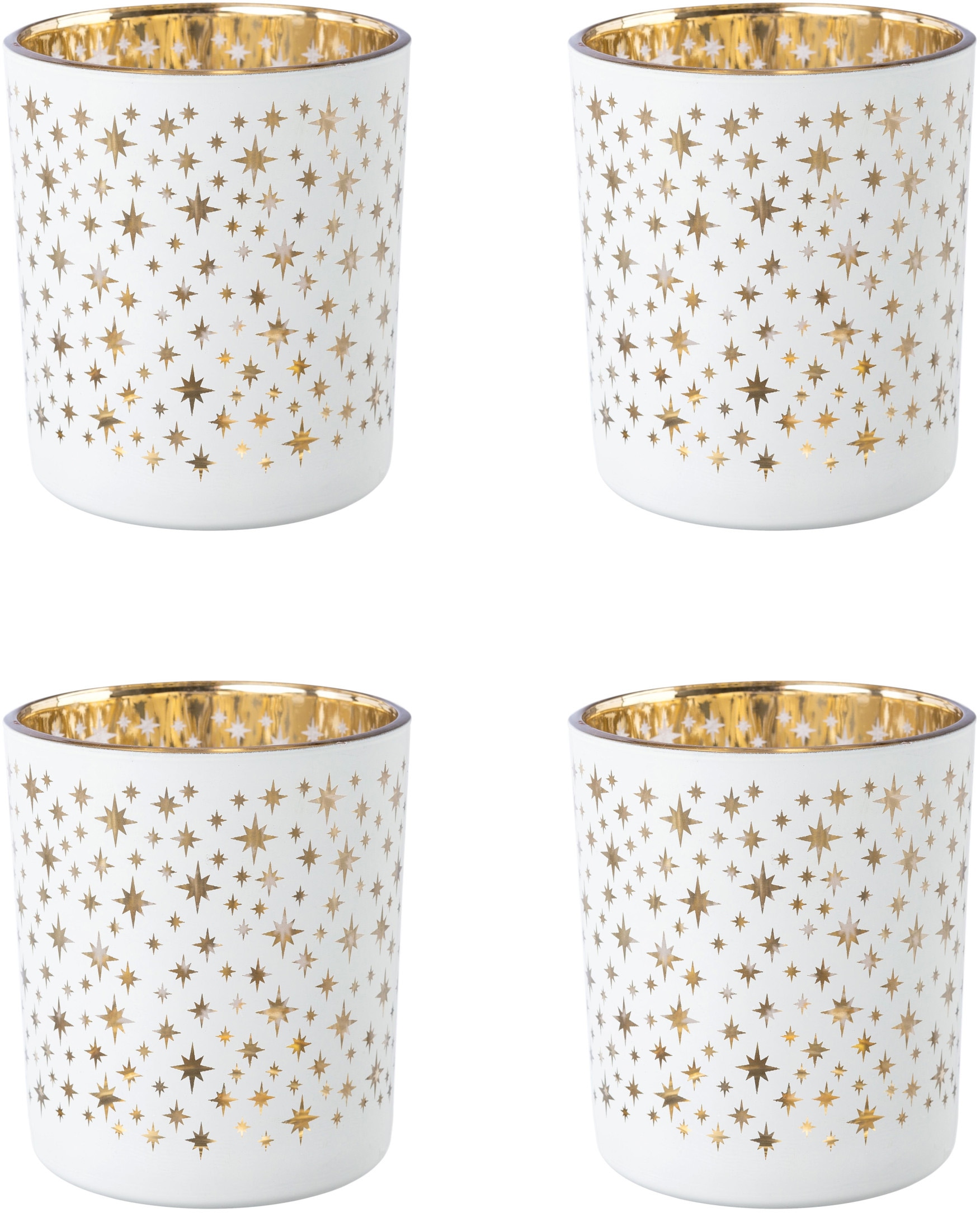 St.), deco Innenseite Creativ Teelichthalter bei online goldfarbener (4 »Weihnachtsdeko«, mit