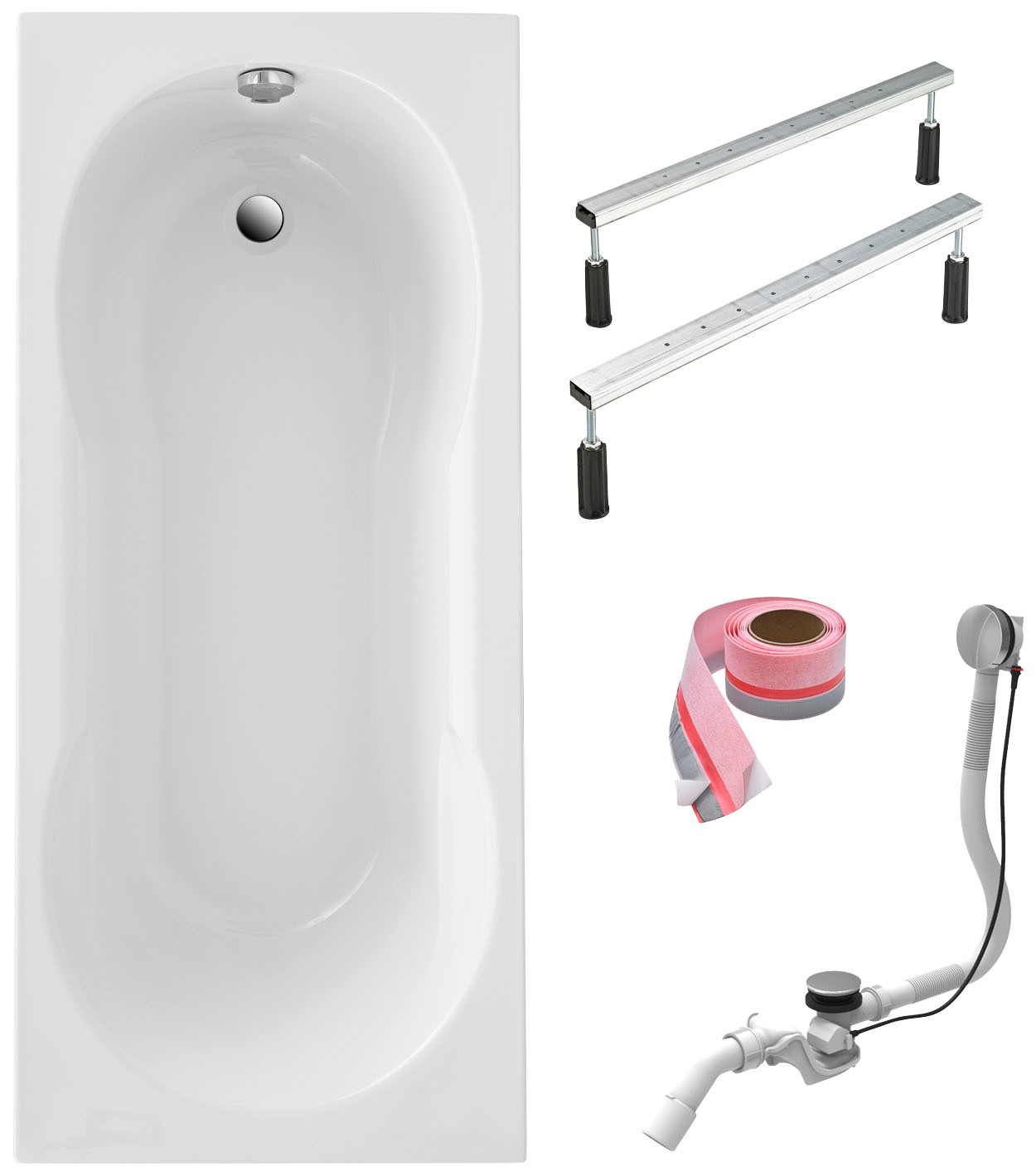 OTTOFOND Einbauwanne »Körperformwanne« 170x75 cm, mit Fußgestell, Ablaufgar günstig online kaufen