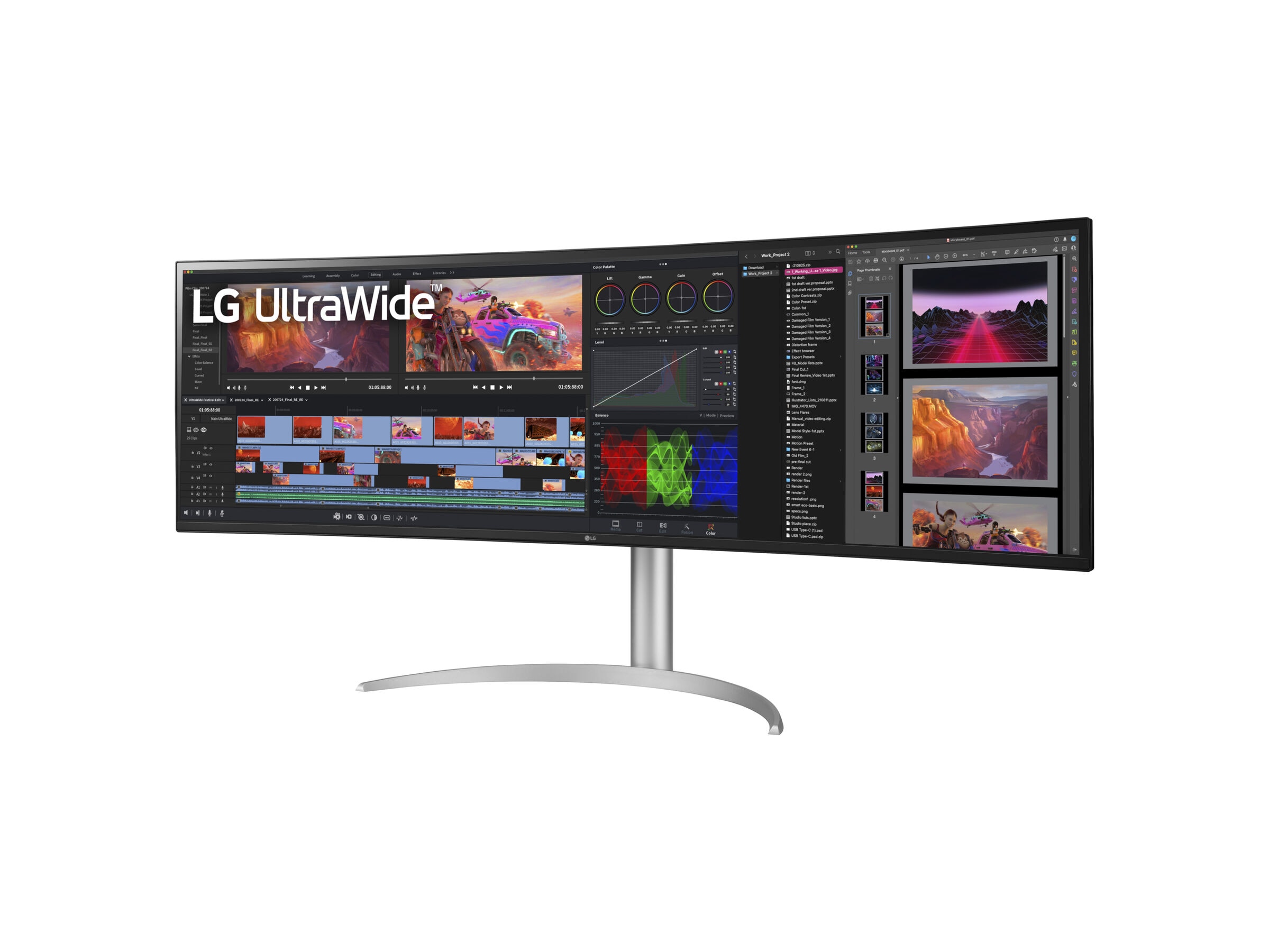 LG LED-Monitor »49WQ95C-W«, 124 cm/49 Zoll, 5120 x 1440 px, DQHD, 5 ms Reaktionszeit, 144 Hz