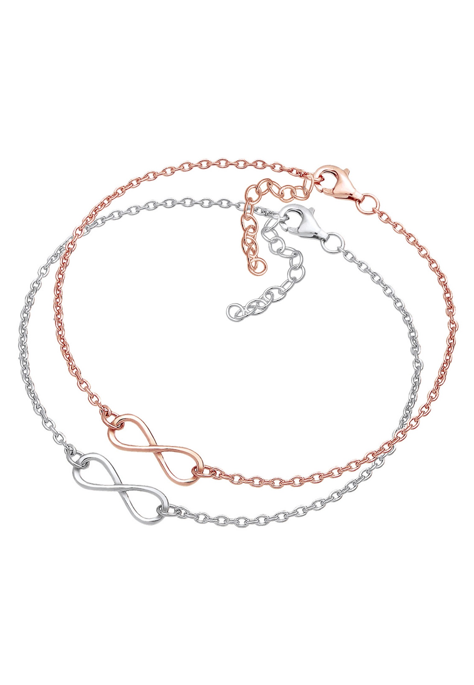 Elli Armband Set »Infinity Unendlichkeit Liebe 925 Sterling Silber«