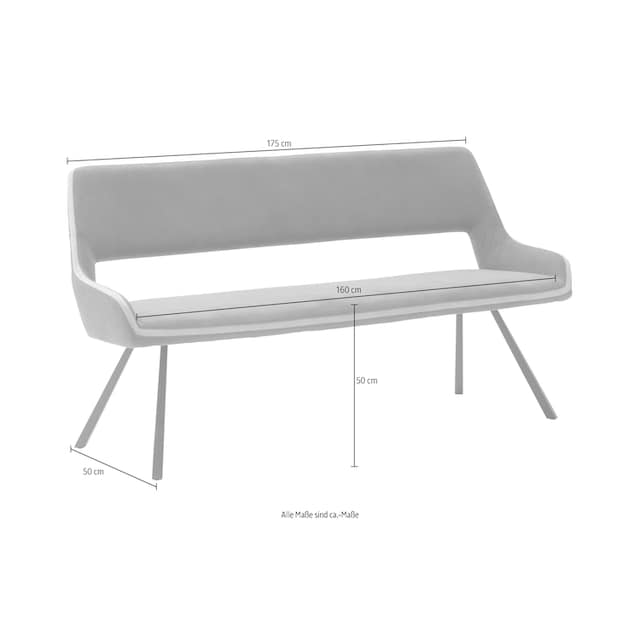 MCA furniture Sitzbank »Bayonne«, bis 280 kg belastbar, Sitzhöhe 50 cm,  wahlweise 155 cm-175 cm breite auf Rechnung bestellen