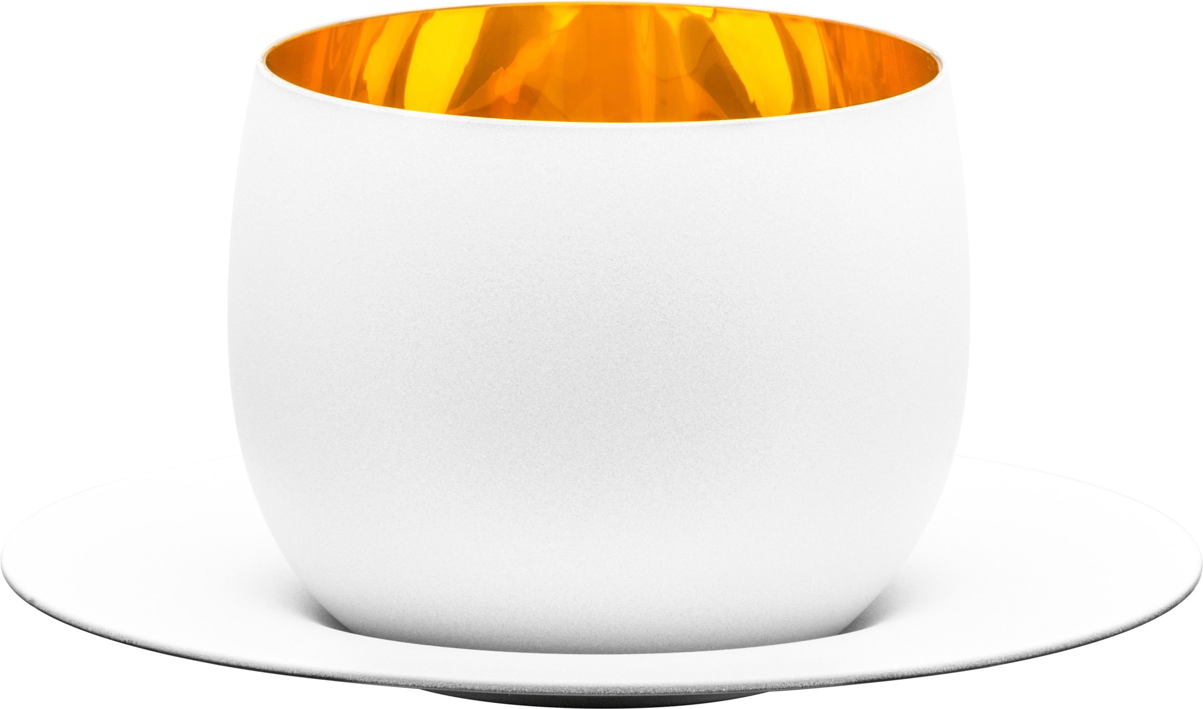 Eisch Germany Cappuccinotasse »COSMO PURE WHITE«, (Set, 2 tlg., Cappuccinoglas mit Untertasse im Geschenkkarton), mit Echtgold-Veredelung, 300 ml, Made in Germany