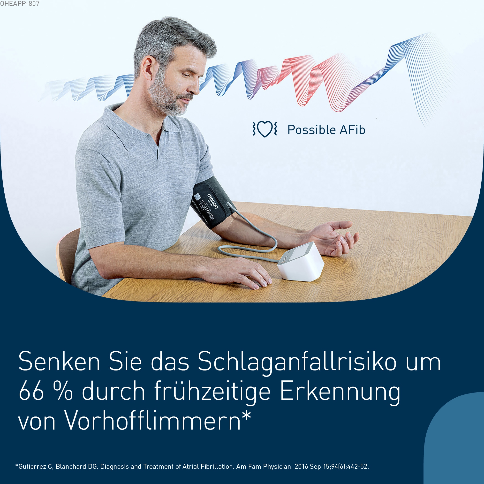 Omron Oberarm-Blutdruckmessgerät »X4 Connect AFib, mit AFib Screening bei jeder Messung und Gratis App« 2 Nutzer, mit Intelli Wrap Manschette (22-42cm), klinisch validiert