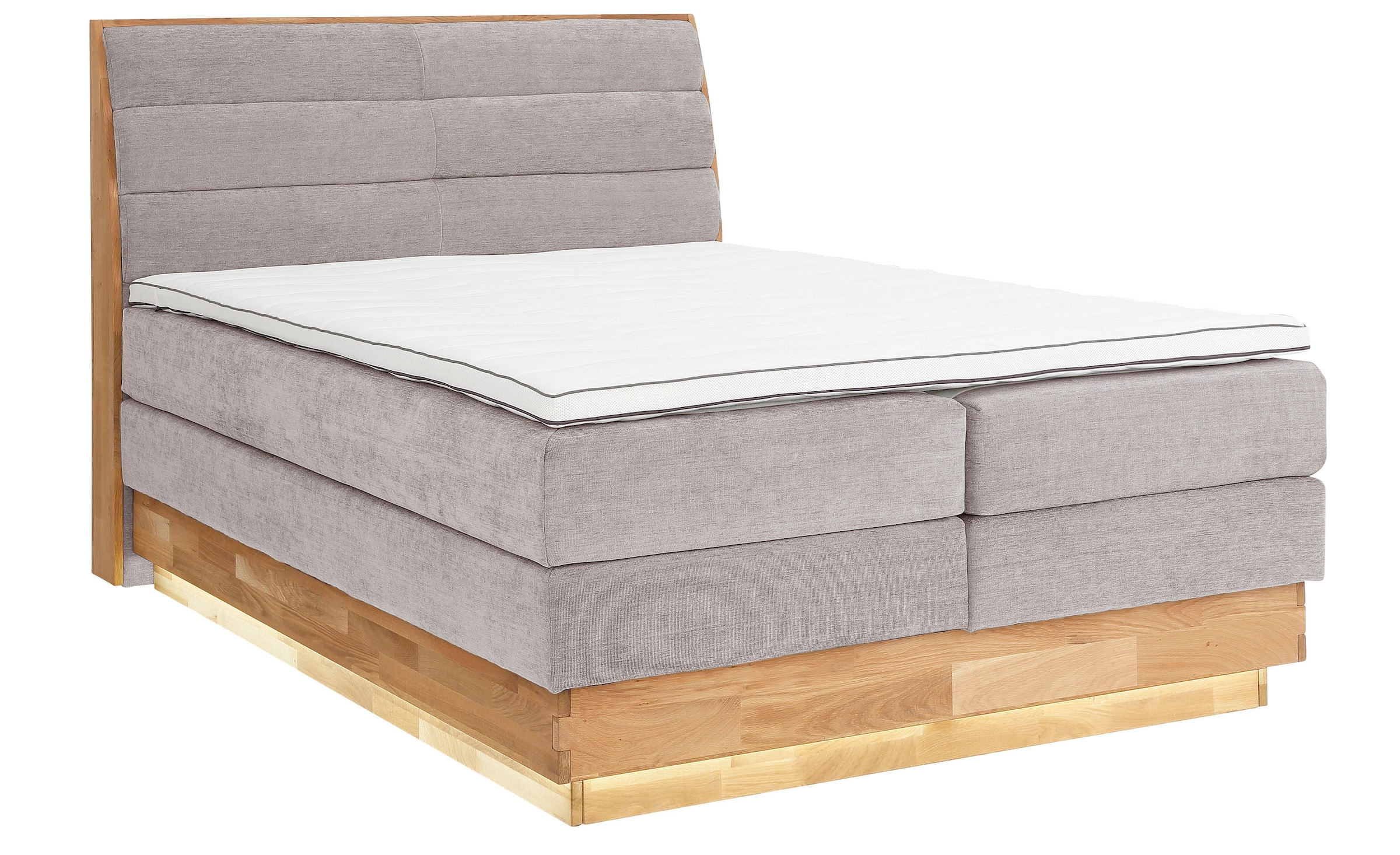 OTTO products Boxspringbett, LED-Beleuchtung, mit zertifizierten, recycelten Bezugsstoffen