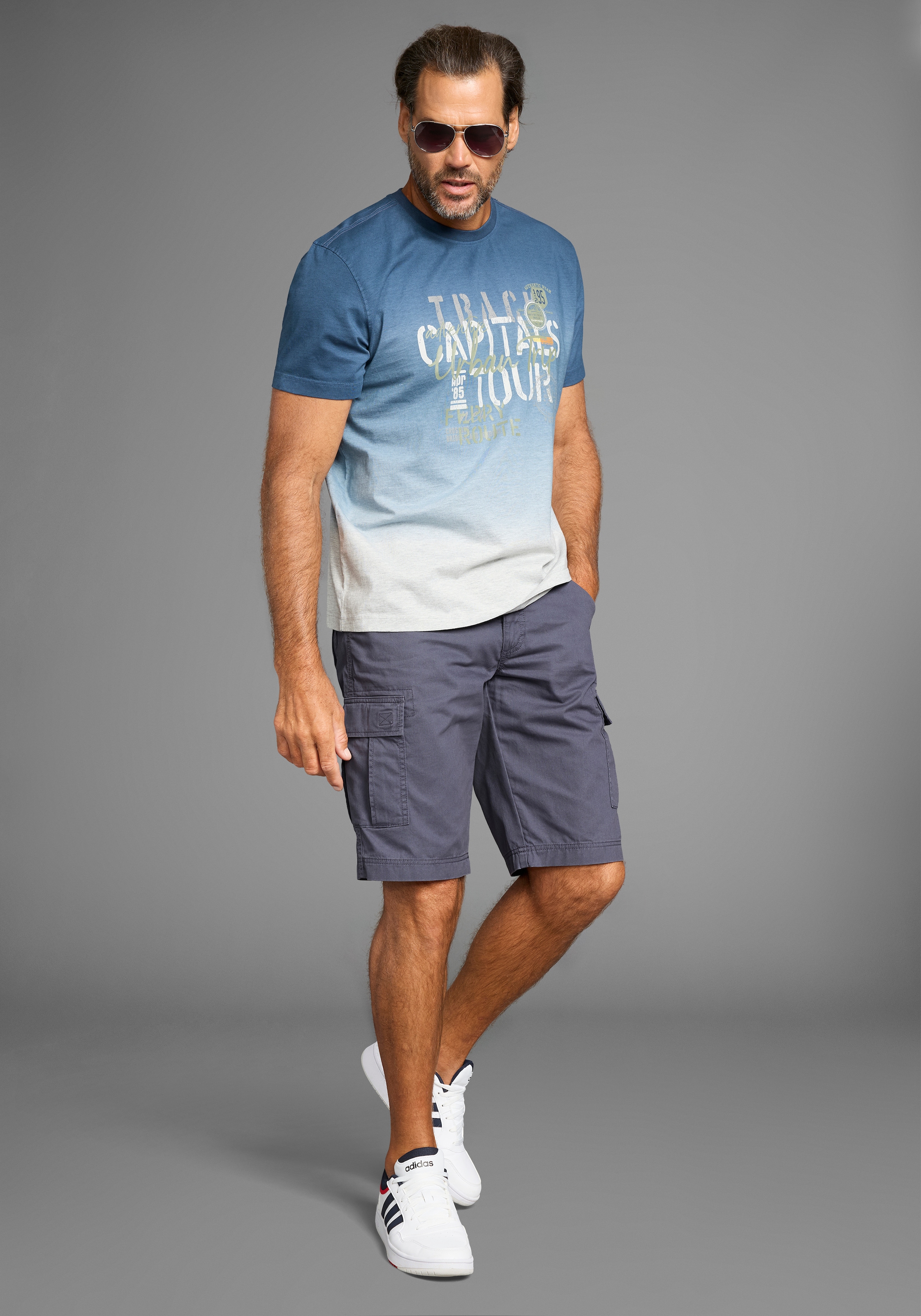 Man's World T-Shirt, Kurzarm, Regular Fit, bedrucktes Design, Rundhalsausschnitt