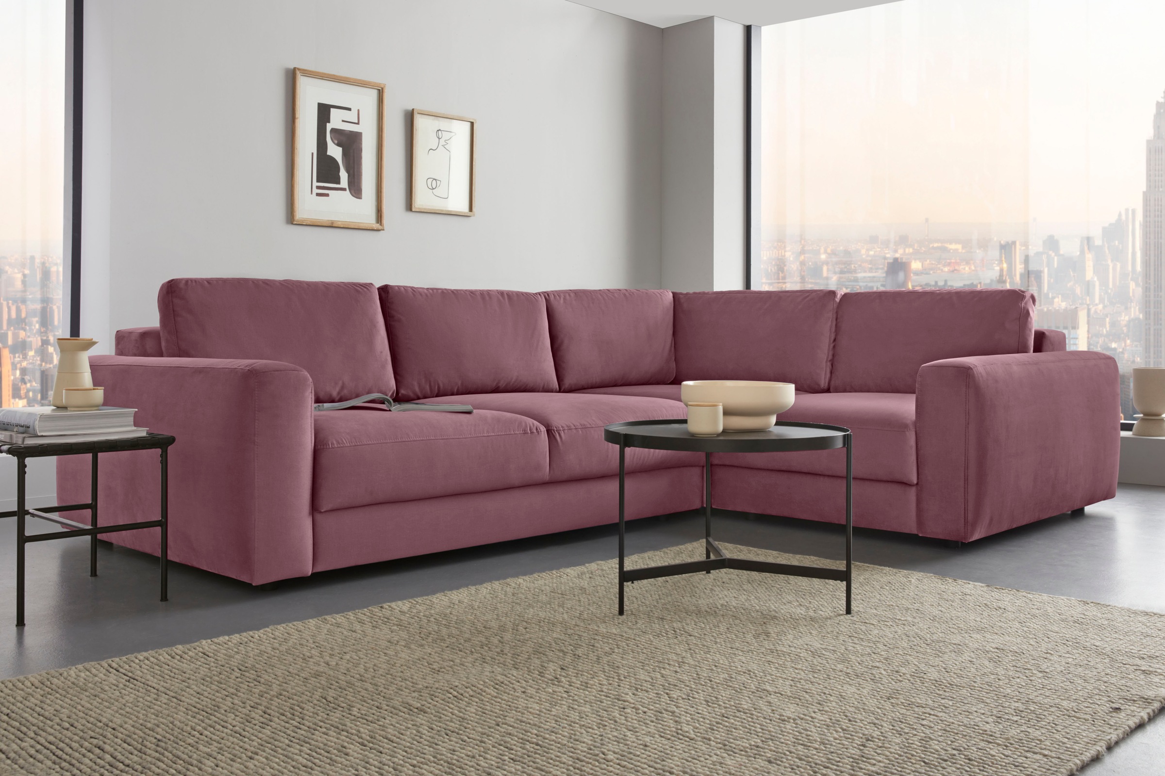 Places of Style Ecksofa "Bloomfield, Breite 304cm, Mega Polsterecke mit vie günstig online kaufen