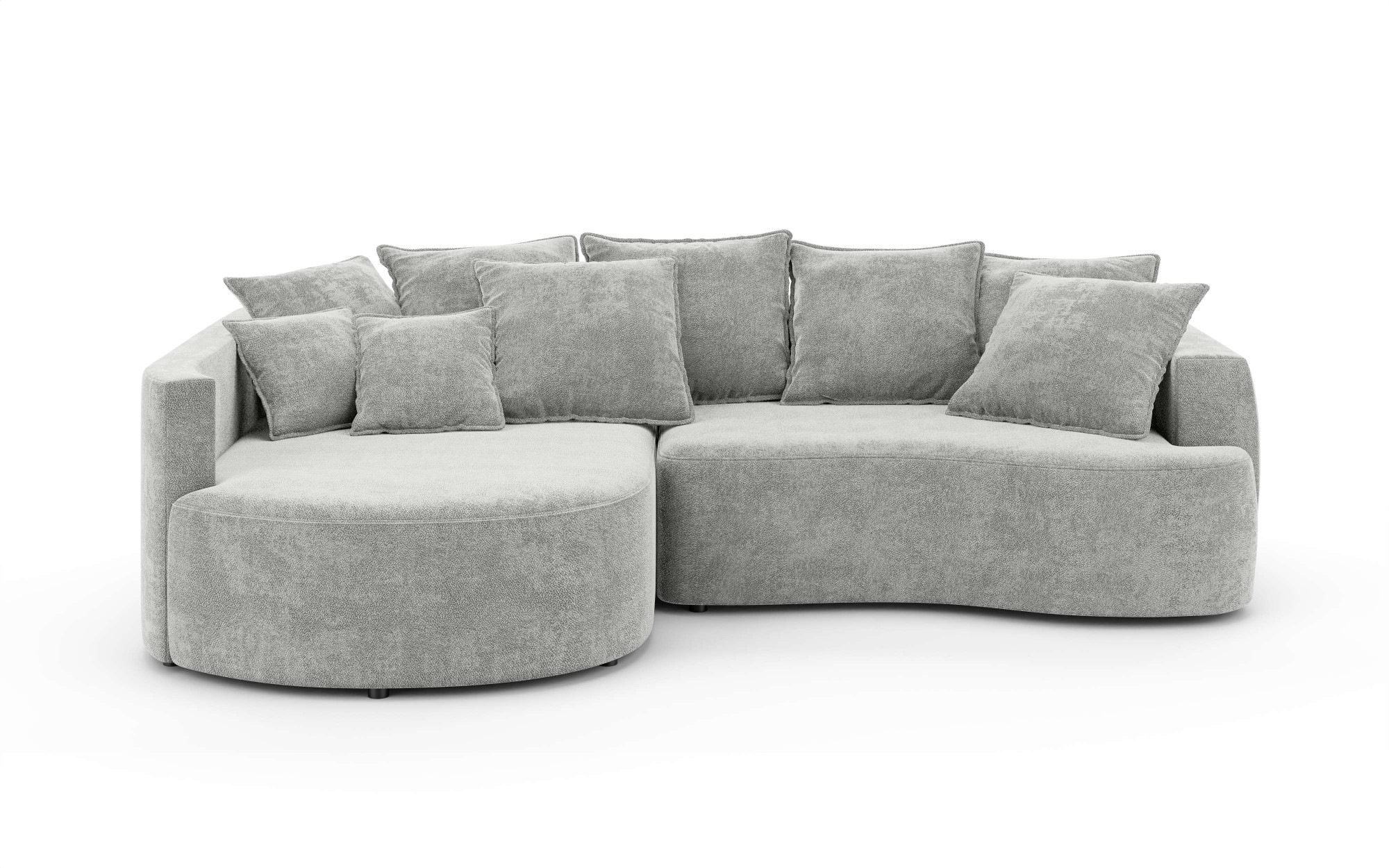 INOSIGN Ecksofa »Kahekili, Schlafsofa mit Bettkasten, Maße B/T/H: 255/181/90/ cm«, L-Form mit Wellenunterfederung, 7 Rückenkissen und 2 Zierkissen