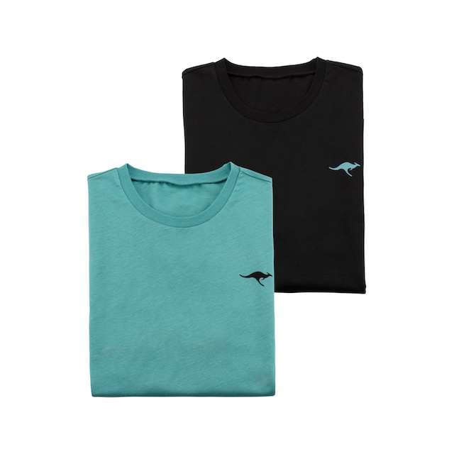 KangaROOS Kurzarmshirt »Homewear«, (2er-Pack), mit KangaROOS Print auf der  Brust