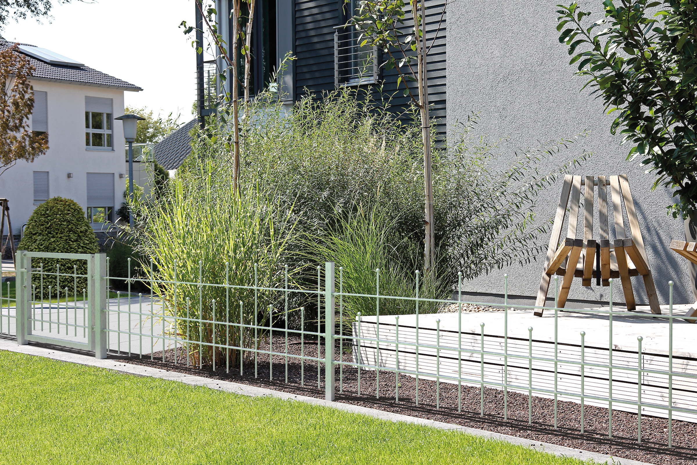Alberts Metallzaun »Anbauset Madrid«, Höhe: 49,5, 73,5 und 98,5 cm, Breite: 200 cm, zum Aufschrauben