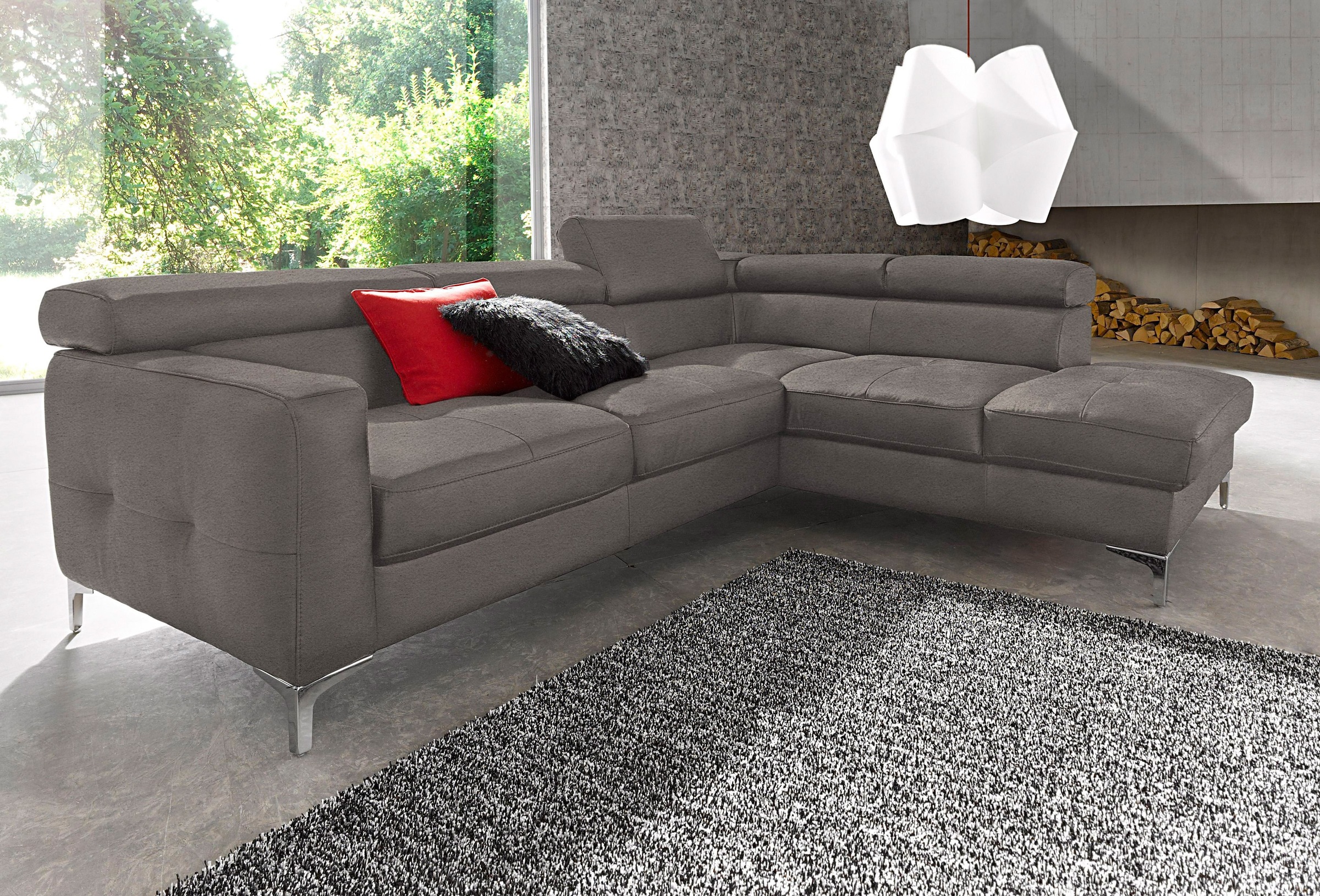 COTTA Ecksofa »Sammy L-Form«, mit Kopfteilverstellung, wahlweise mit Bettfunktion & Bettkasten