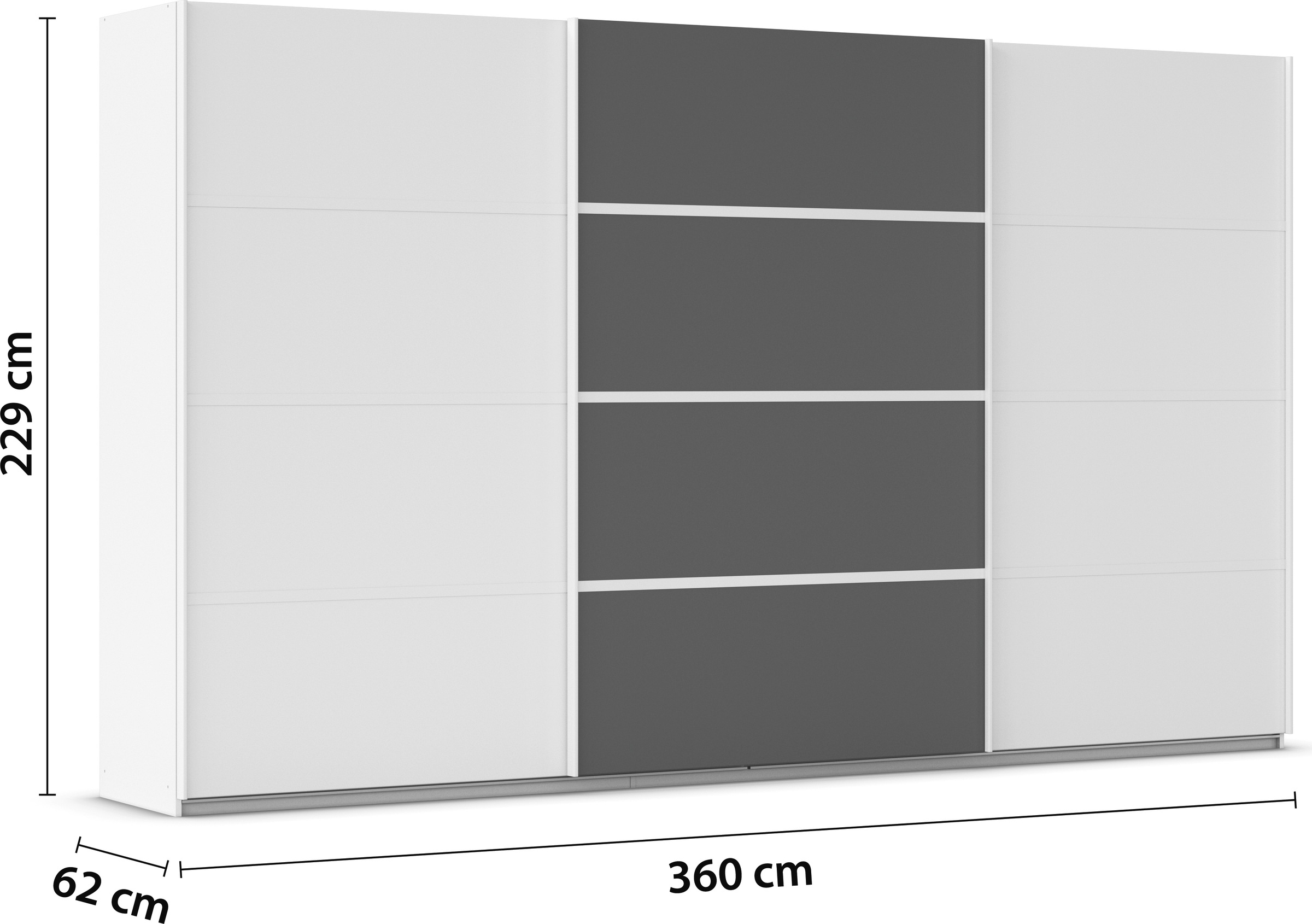 rauch Kleiderschrank »Schwebetürenschrank OTTO´s Choice Garderobe Schrank TOP ANGEBOT Avola«, (in 3 verschiedenen Ausstattungen BASIC/CLASSIC/PREMIUM), mit eleganten Zierleisten in Chrom, Schwarz oder Weiß MADE IN GERMANY
