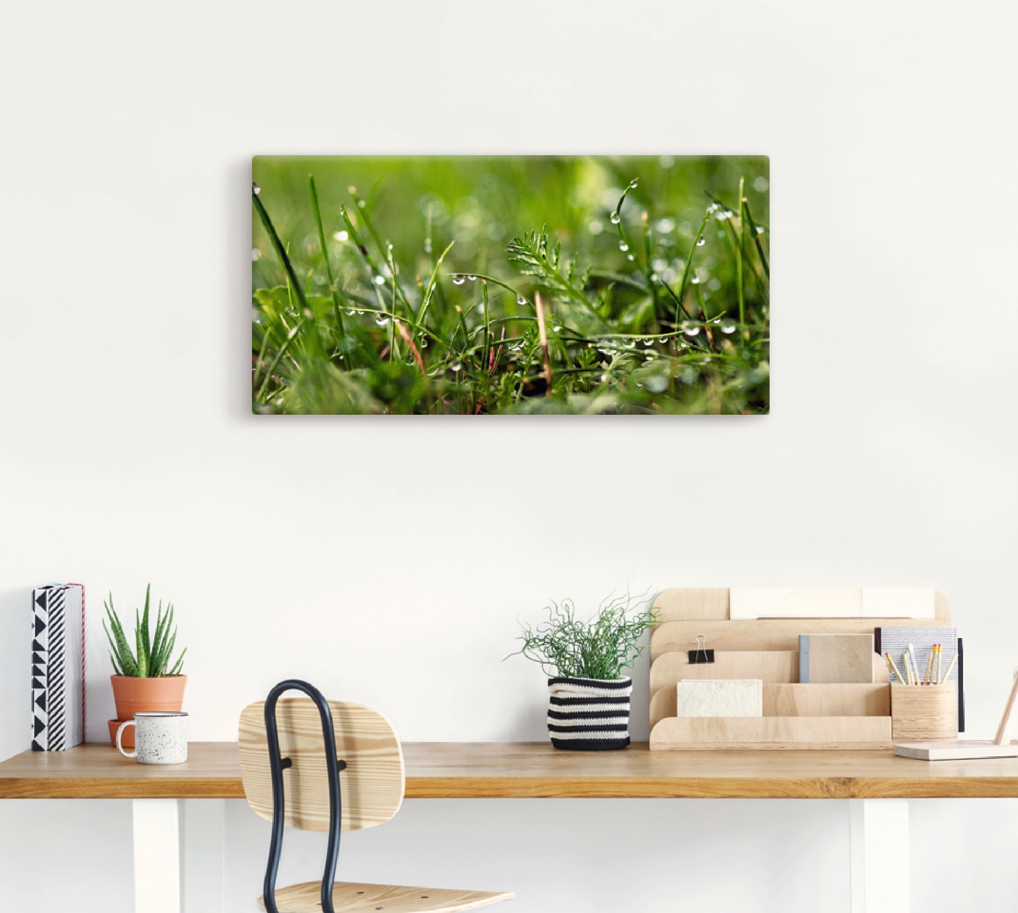 Artland Wandbild »Tautropfen«, Gräser, (1 St.), als Alubild, Outdoorbild, Leinwandbild, Poster in verschied. Größen