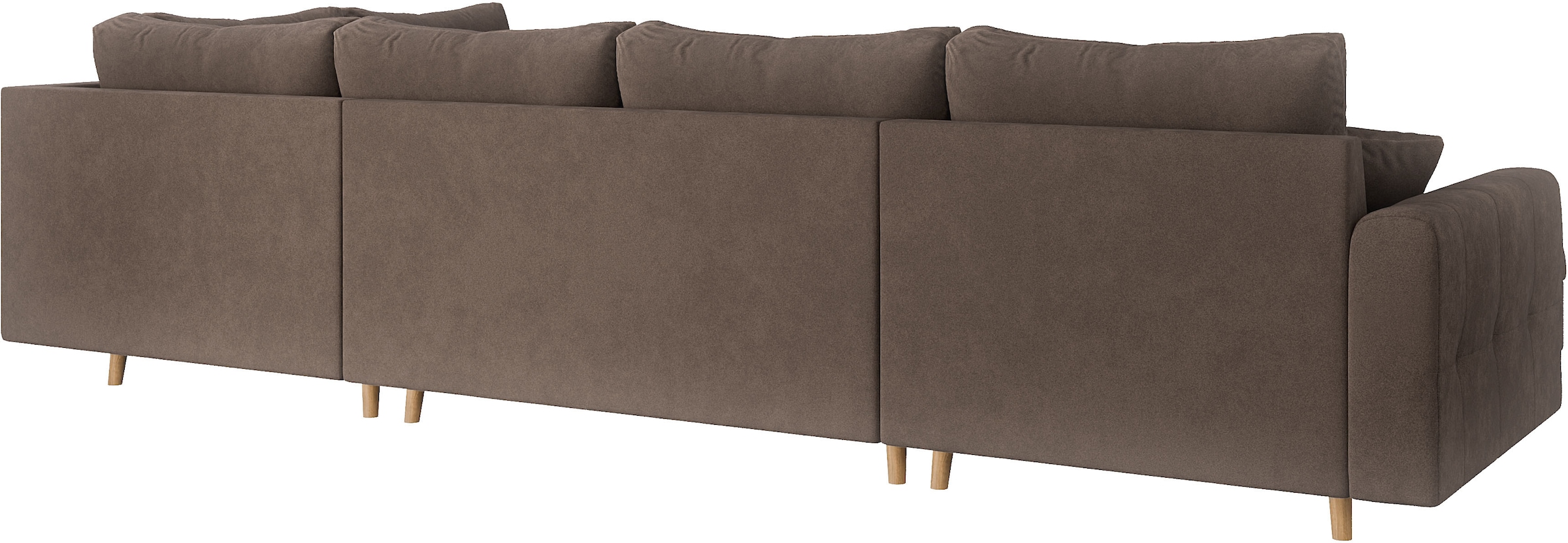 Home affaire Wohnlandschaft »CHARRE U-Form mit Ottomane, Maße B/T/H: 310/161/81 cm«, feine Steppung, lose Rücken- und Zierkissen, auch in Cord und Bouclé
