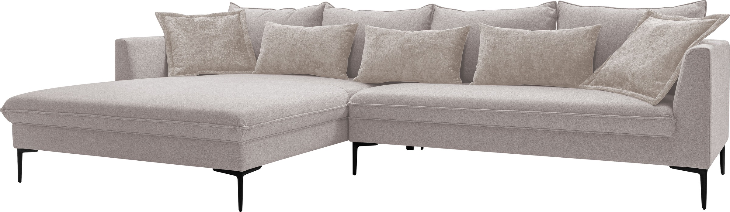exxpo - sofa fashion Ecksofa »Piazza, elegant und edel, Designsofa mit tollem Sitzkomfort,«, (2 St.), Longchair Ecke in hochwertiger Verarbeitung, Stellmaße 321x187cm