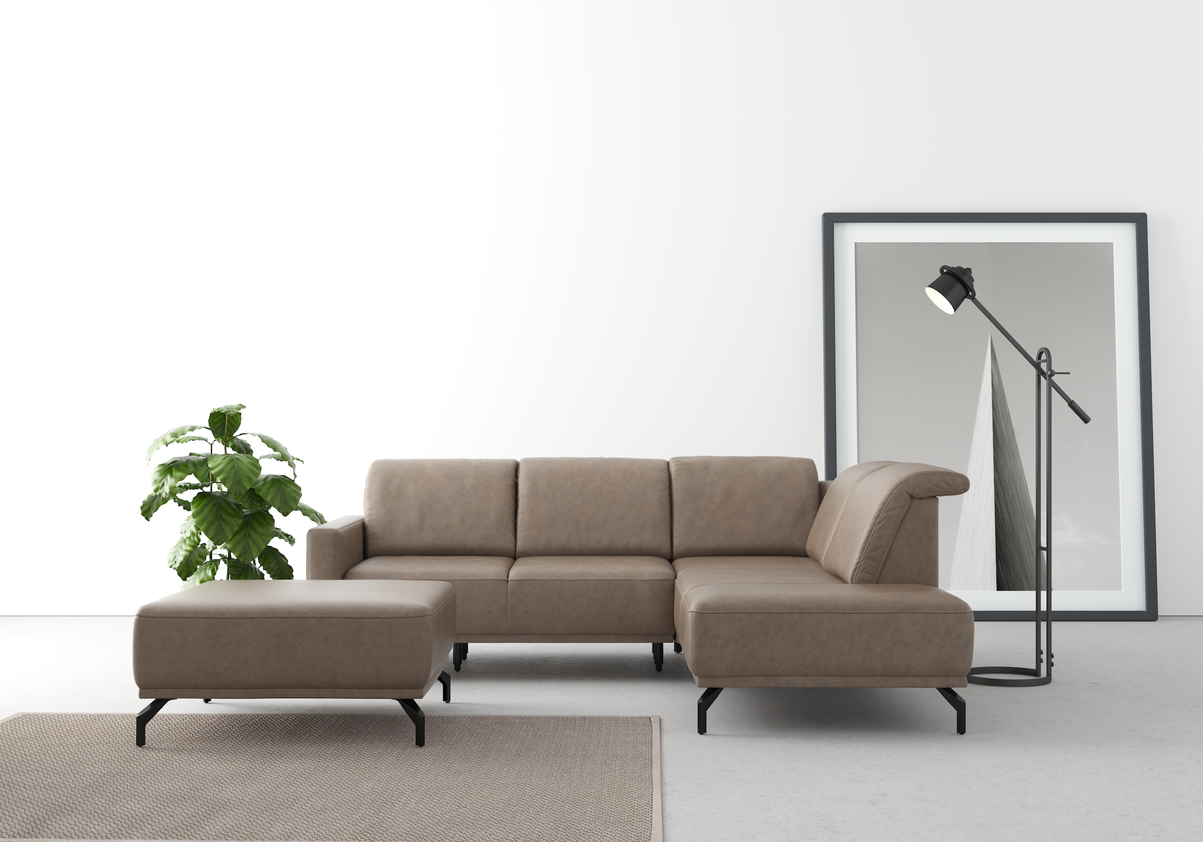 sit&more Ecksofa »Bailando L-Form«, wahlweise mit Kopfteilverstellung und Vorziehsitz, motorisch