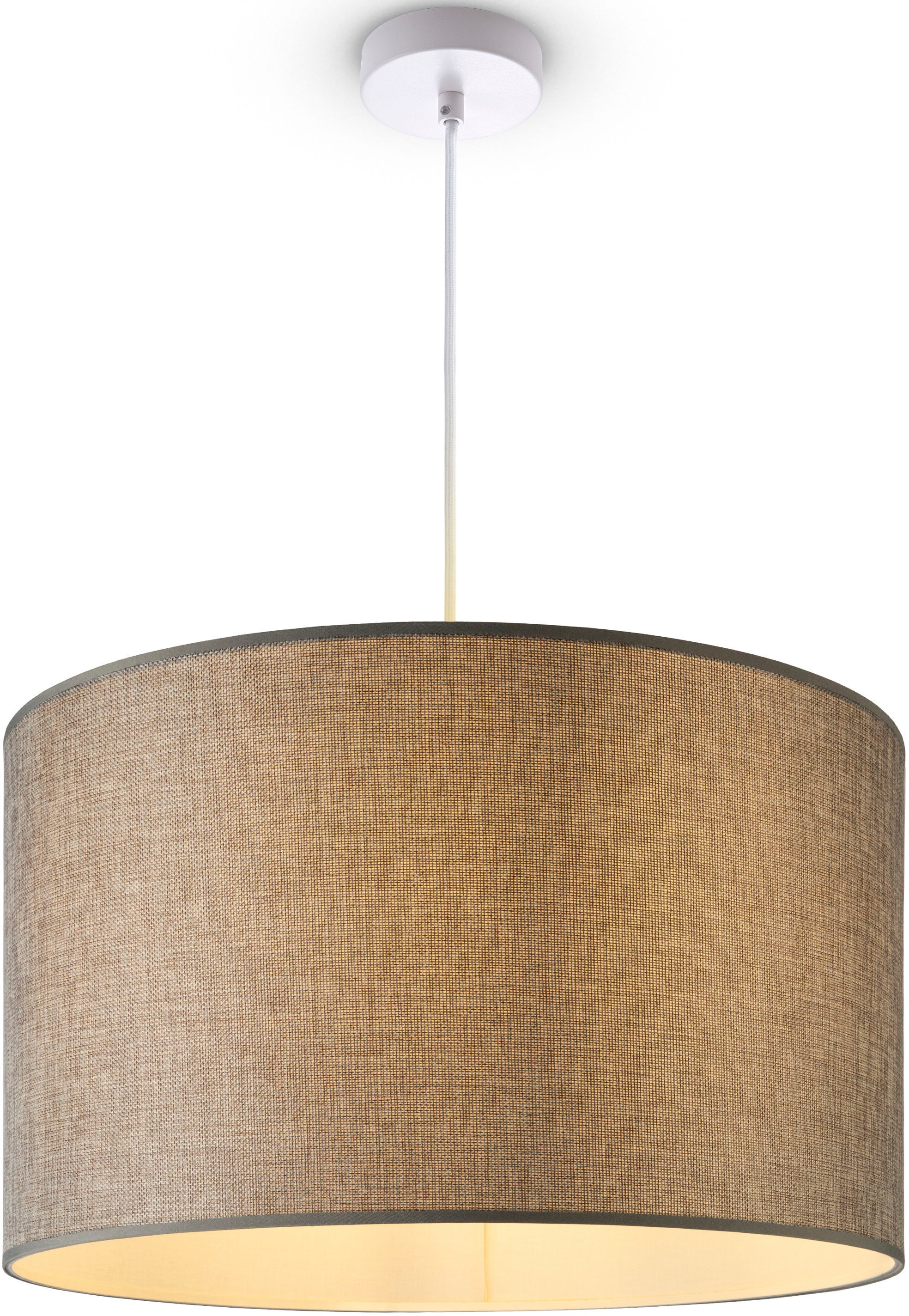 Paco Home Pendelleuchte »HUGO CANVAS UNI COLOR« E27 Wohnzimmer Stoff Lampenschirm Skandinavisch Uni Pendelleuchte Modern