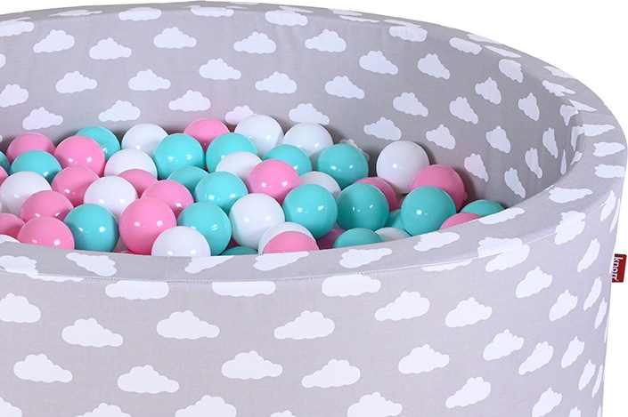 Knorrtoys® Bällebad »Soft, Grey White Clouds«, mit 300 Bällen rose/creme/lightBlue; Made in Germany