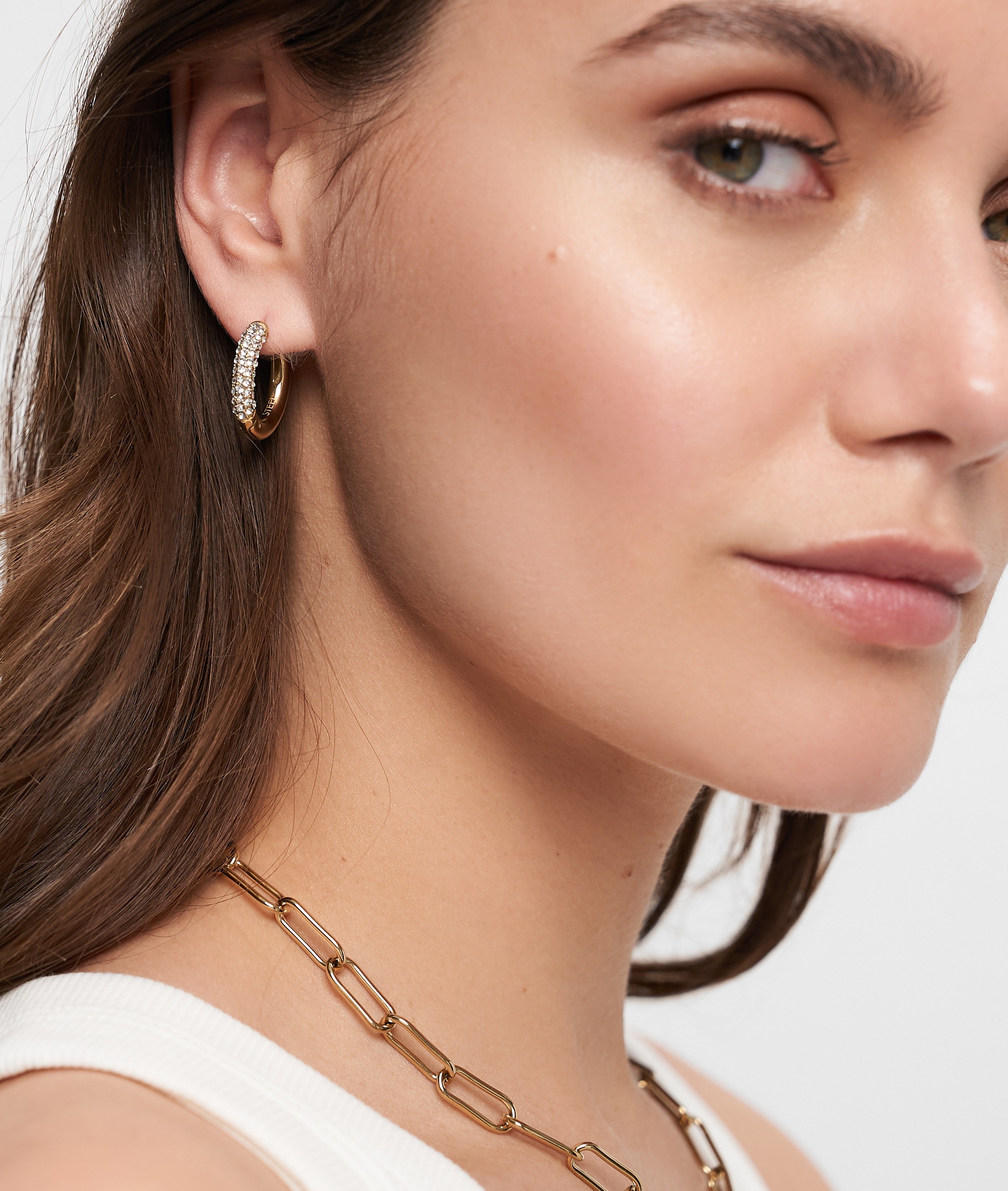 Tamaris Paar Creolen »Schmuck Geschenk Edelstahl Creole Glitter Donut Familie«