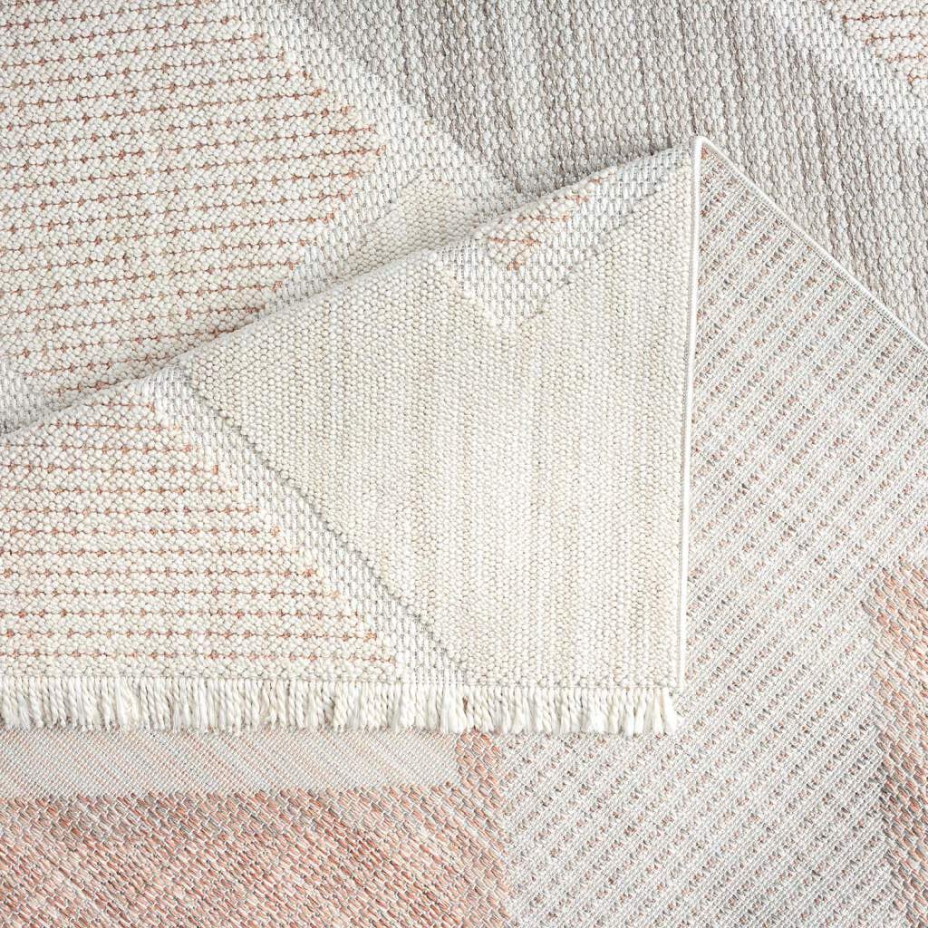 Carpet City Teppich »LINDO 8877«, rechteckig, 11 mm Höhe, Kurzflor, Hochtief-Muster/ 3D-Effekt, Fransen, Boho-Stil, Wohnzimmer