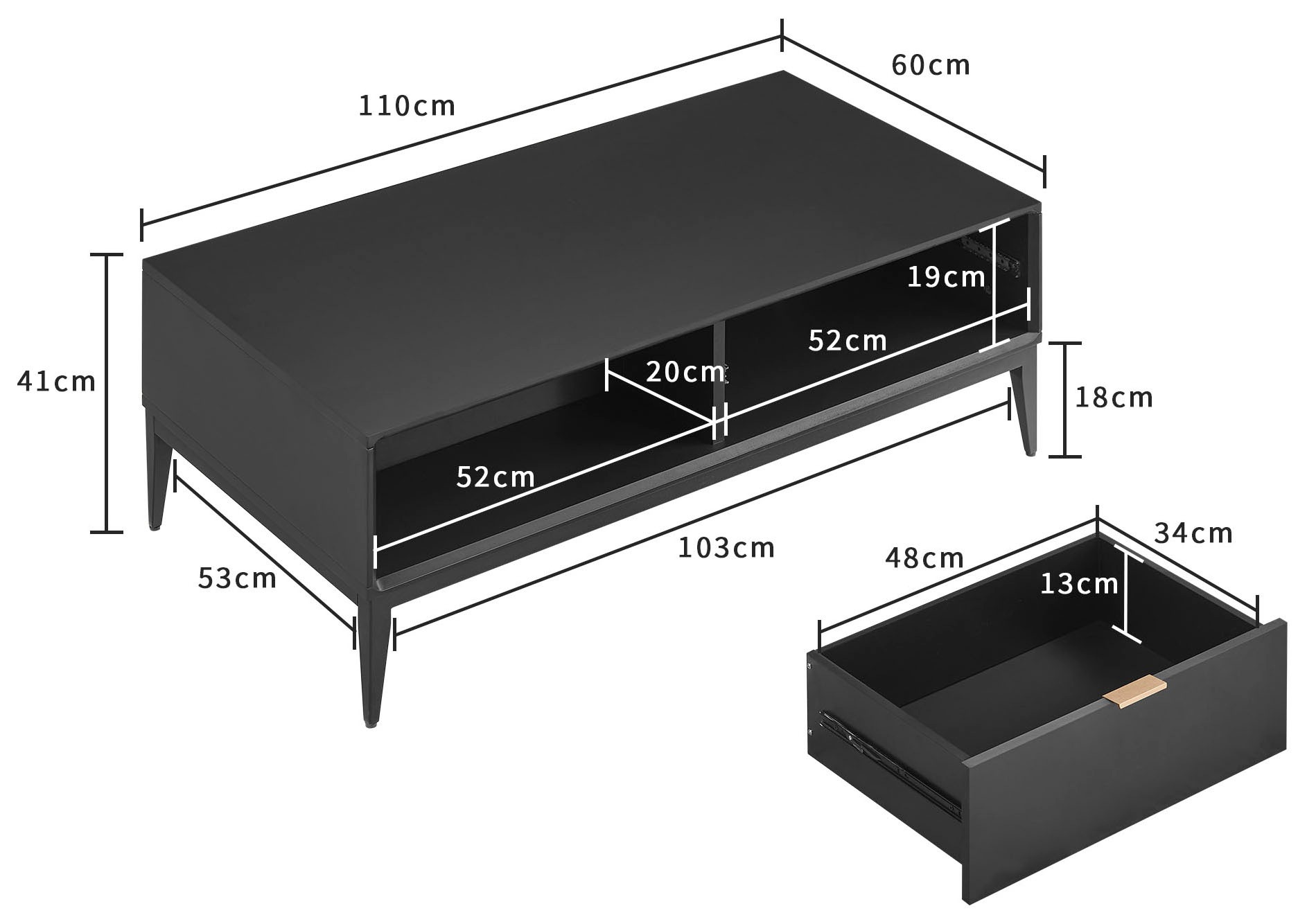 Leonique Couchtisch »Lavisha« Keramikplatte, Eisengestell und FSC-zertifiziertes Holz, Breite 110 cm