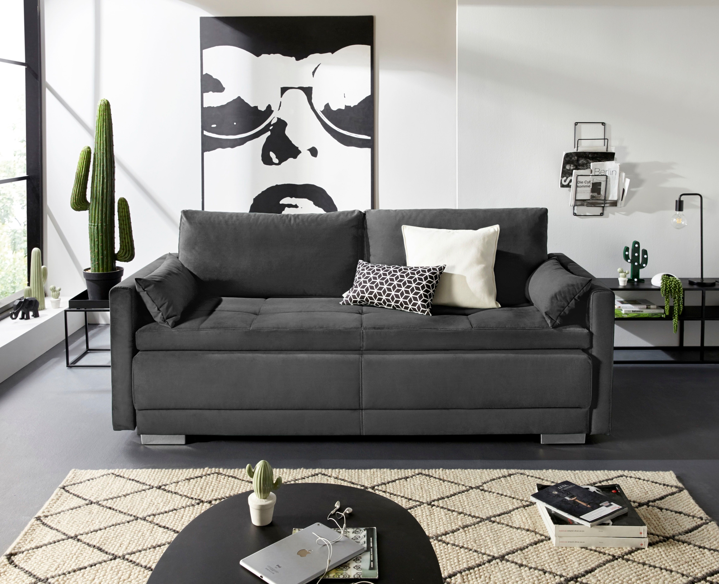 OTTO home Schlafsofa »Berlin« mit Boxspringaufbau, Bettfunktion & Bettkaste günstig online kaufen