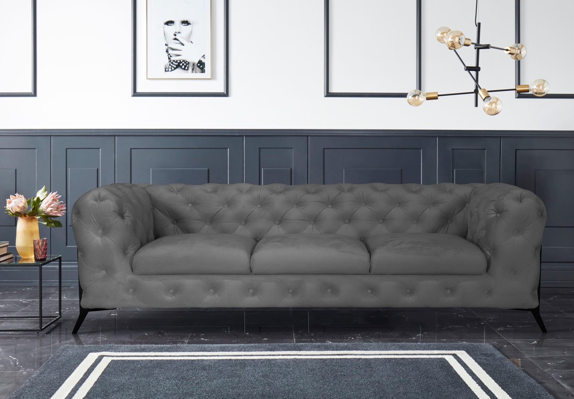 Leonique Chesterfield-Sofa Amaury, aufwändige Knopfheftung, moderne Chester günstig online kaufen