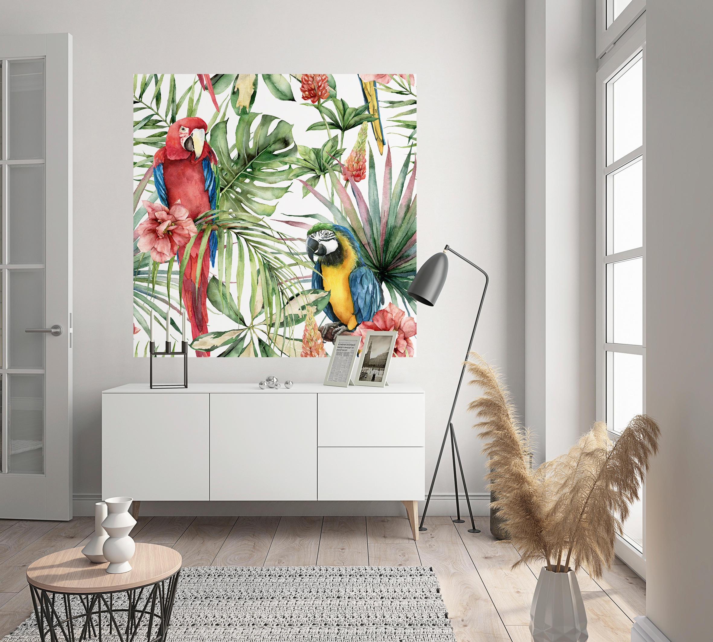 Glööckler Fototapete, 3D-Optik-botanisch-tropisch, Dschungeloptik, moderne Tapete für Wohnzimmer Schlafzimmer Küche