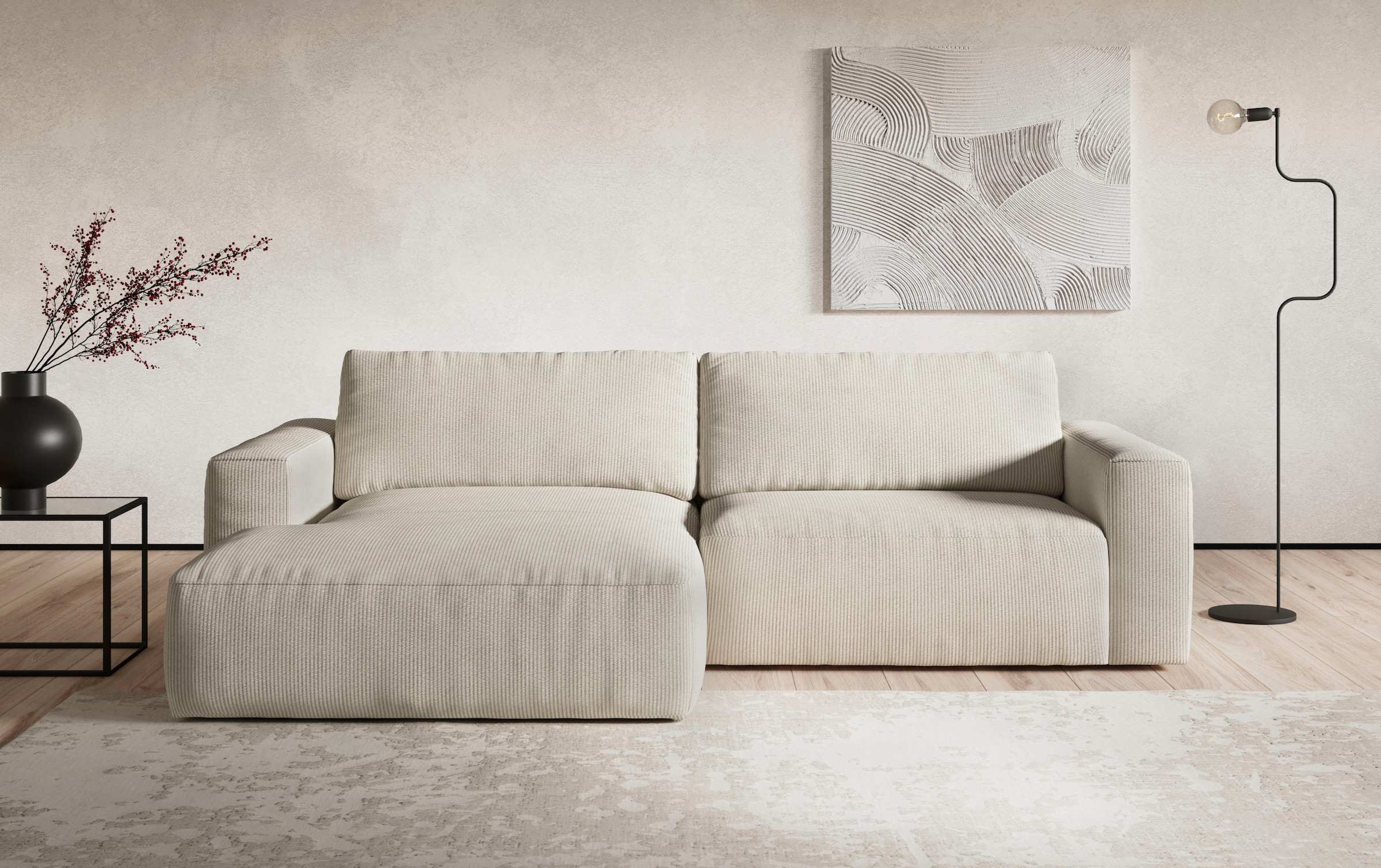 COTTA Ecksofa »Lasso L-Form, XL-Sofa«, mit breiter Recamiere im trendigen C günstig online kaufen