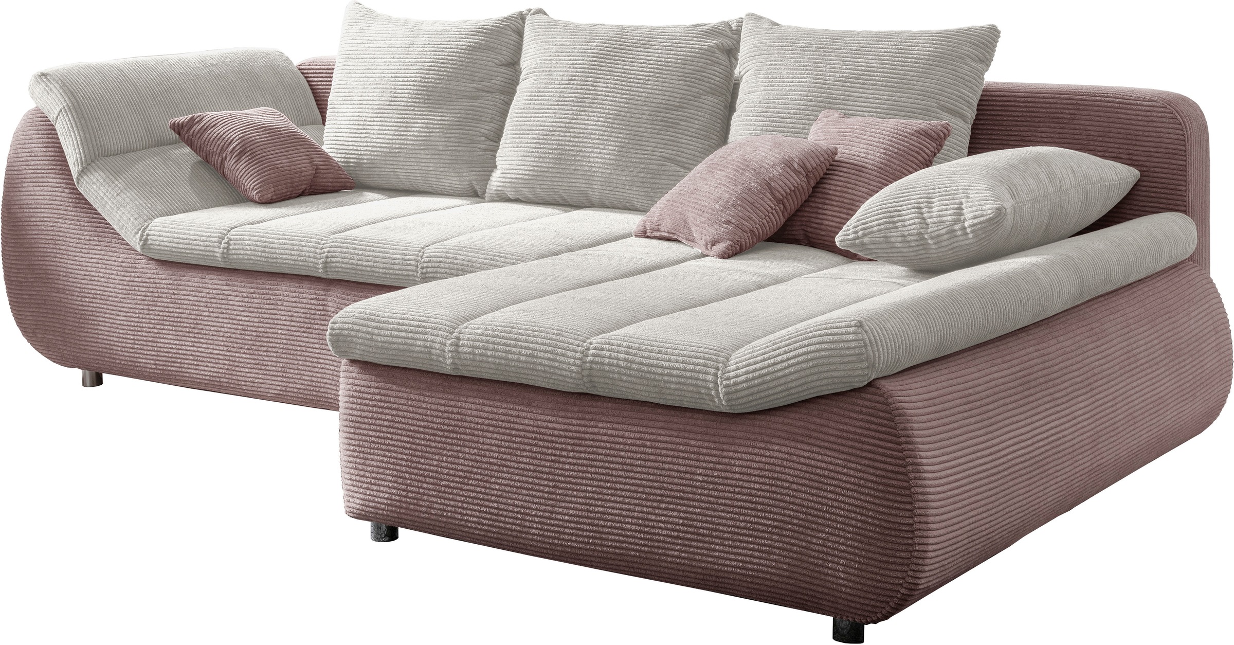INOSIGN Ecksofa »Imola bequem, aktuelle Steppung im Sitz, L-Form, Breite 270cm«, wahlweise mit Bettfunktion