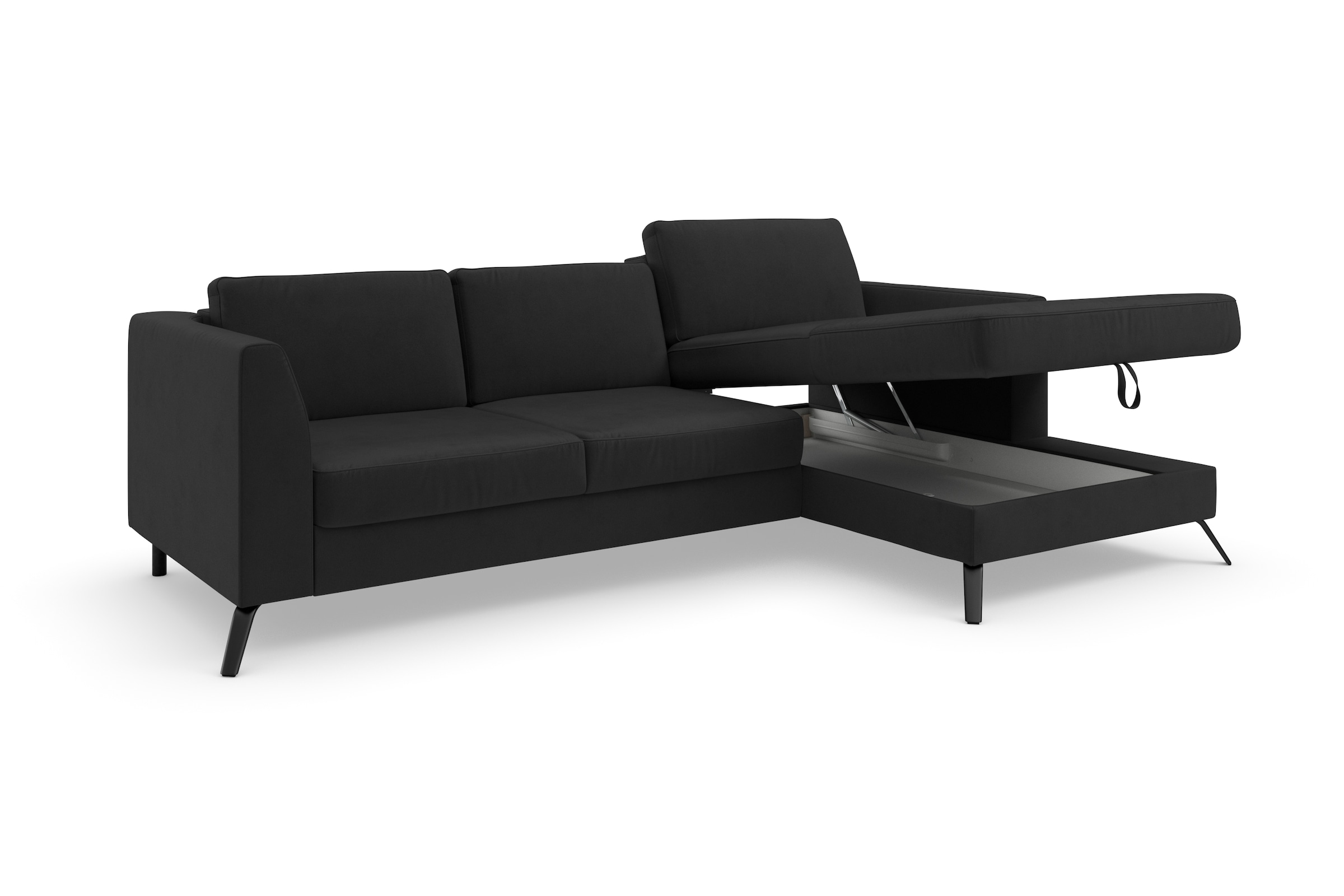 sit&more Ecksofa »Olsen L-Form«, inklusive Sitztiefenverstellung, wahlweise mit Bettfunktion, 15cm hoch