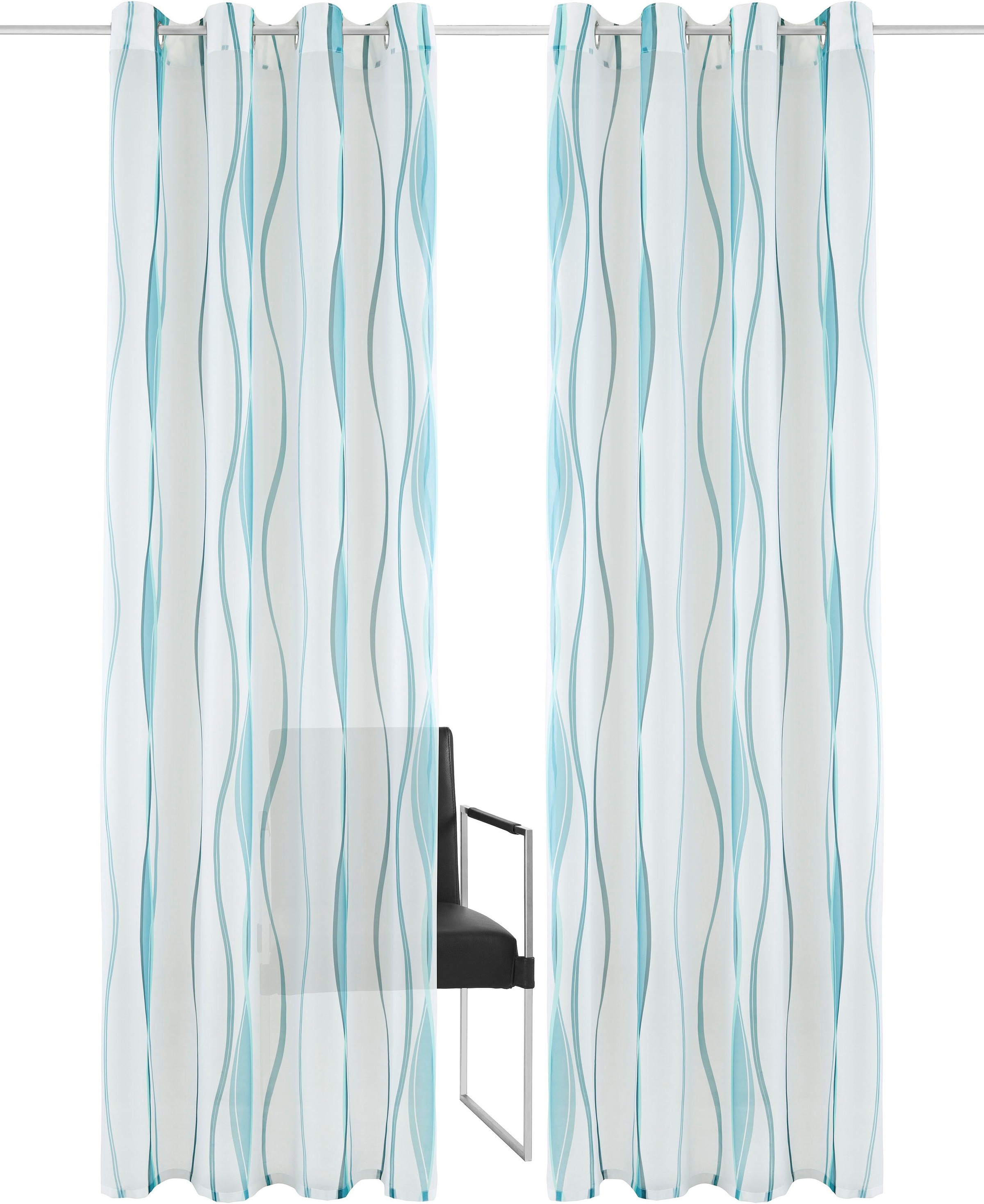 my home Gardine »Dimona« Ösen 2 Stk. tlg. 2-er Set, transparent, Voile, Pol günstig online kaufen