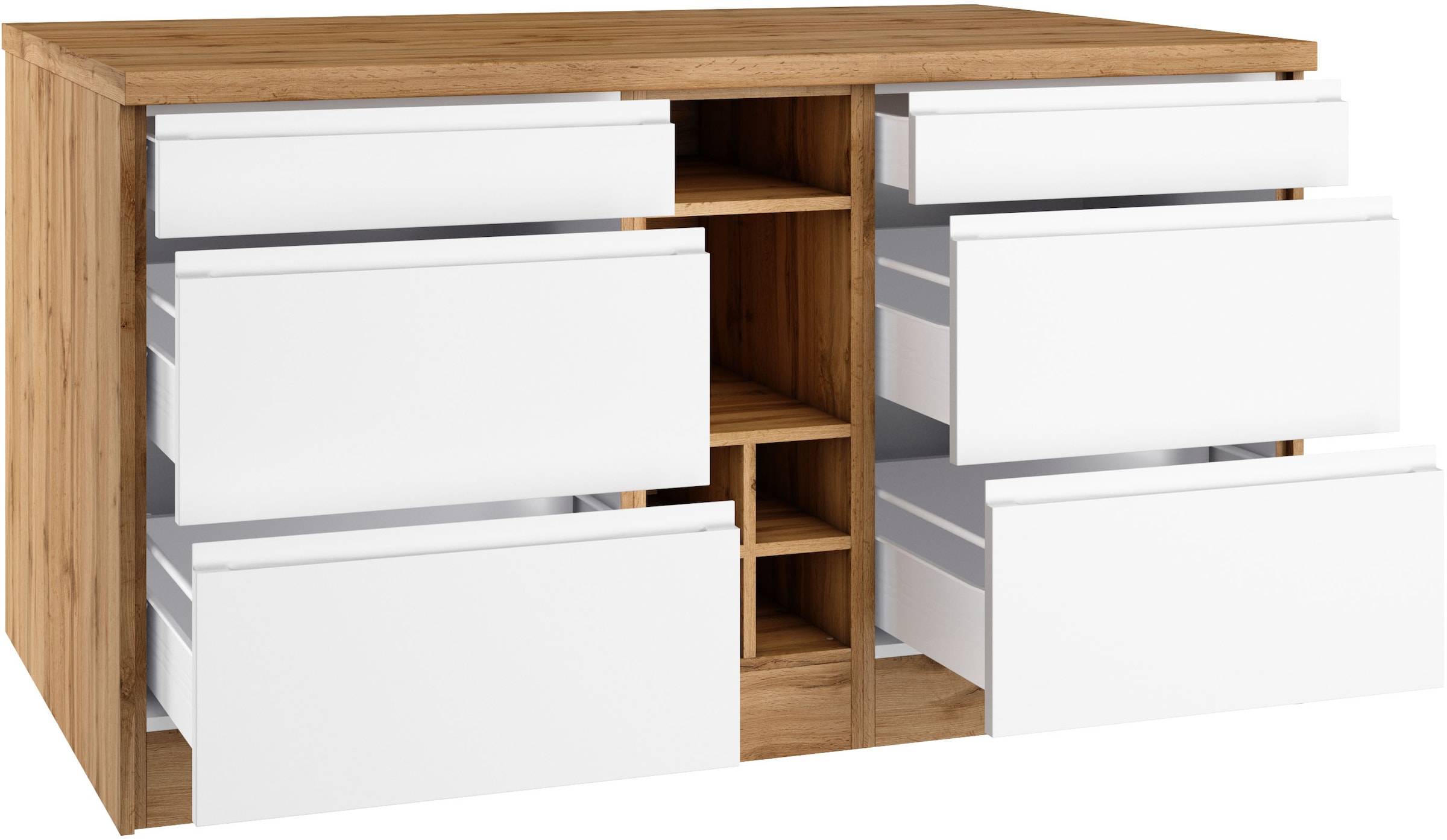 KOCHSTATION Kücheninsel »KS-Bruneck, Breite 153 cm«, MDF-Fronten, Arbeitsplatte 38mm stark
