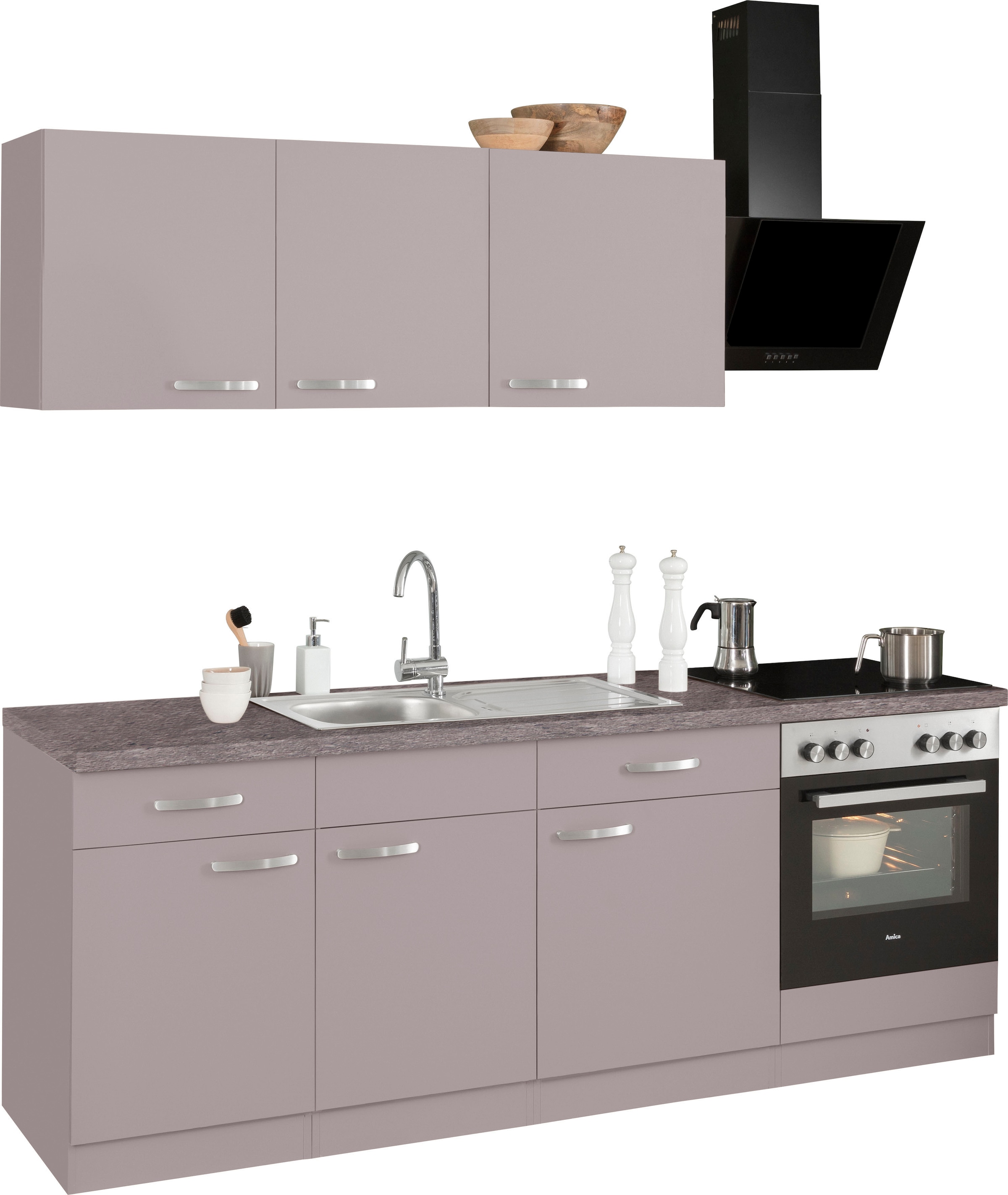 wiho Küchen Küchenzeile »Kansas«, mit bestellen Breite E-Geräten, 220 cm auf Raten